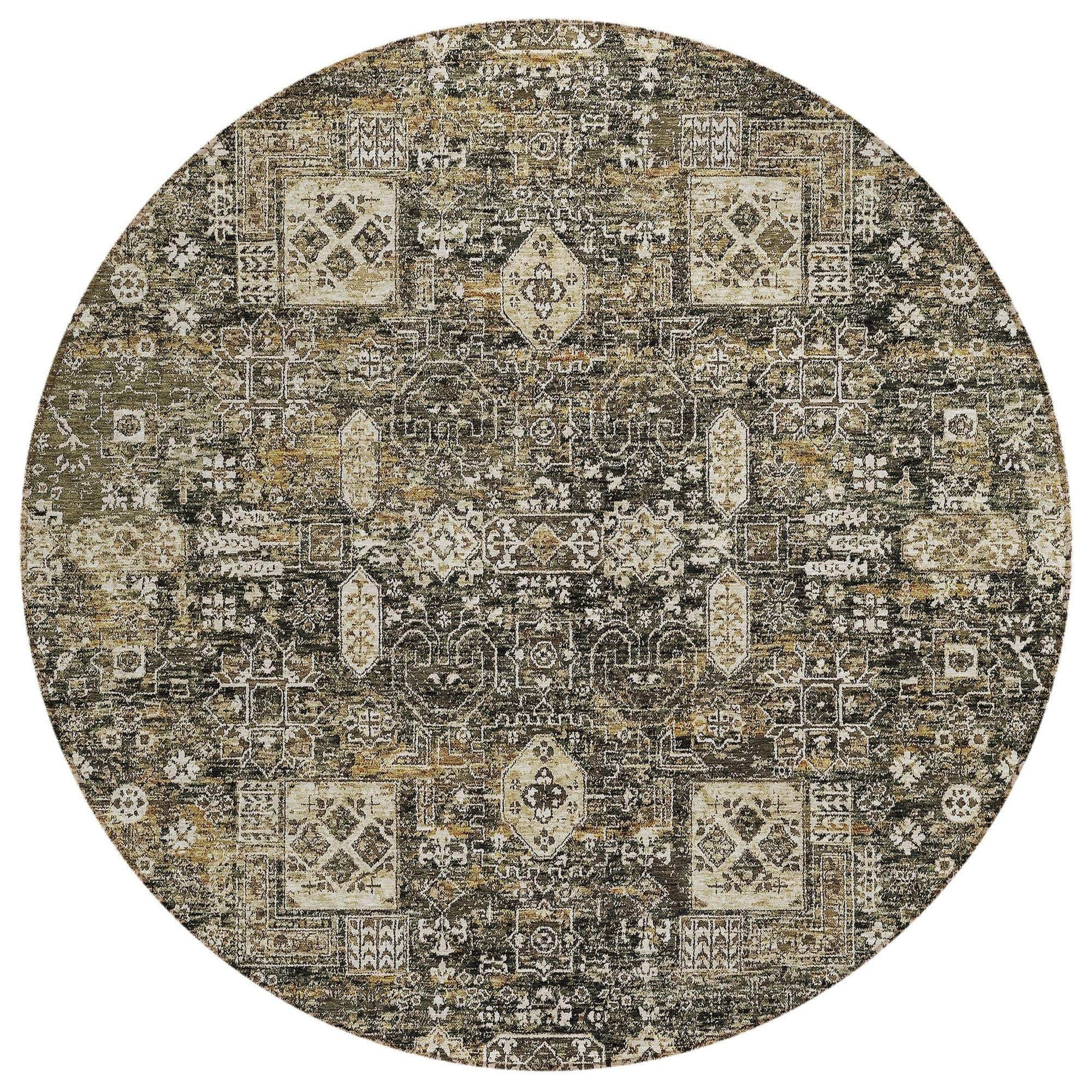 Machine Made ACN637 Coffee Brown Rugs