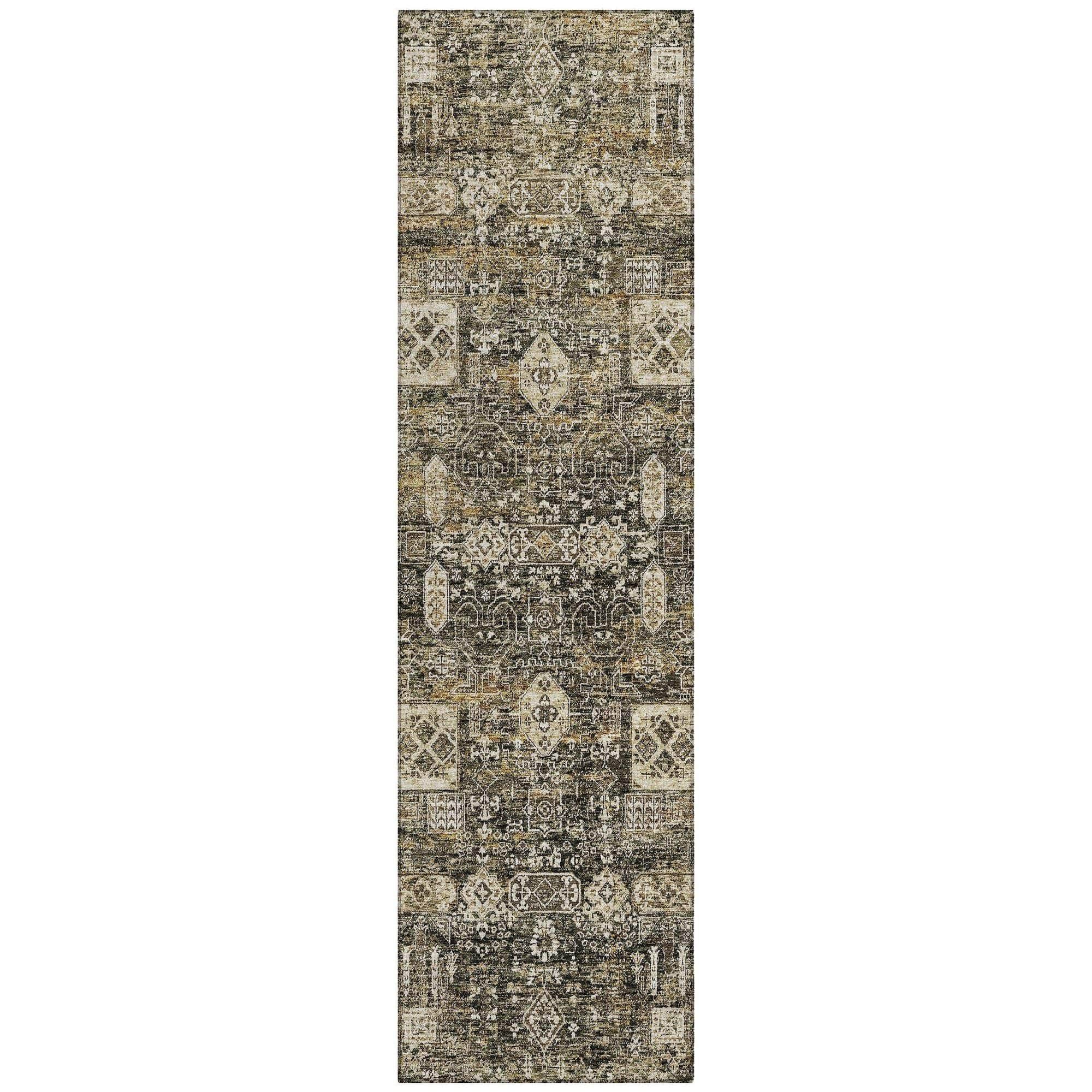 Machine Made ACN637 Coffee Brown Rugs