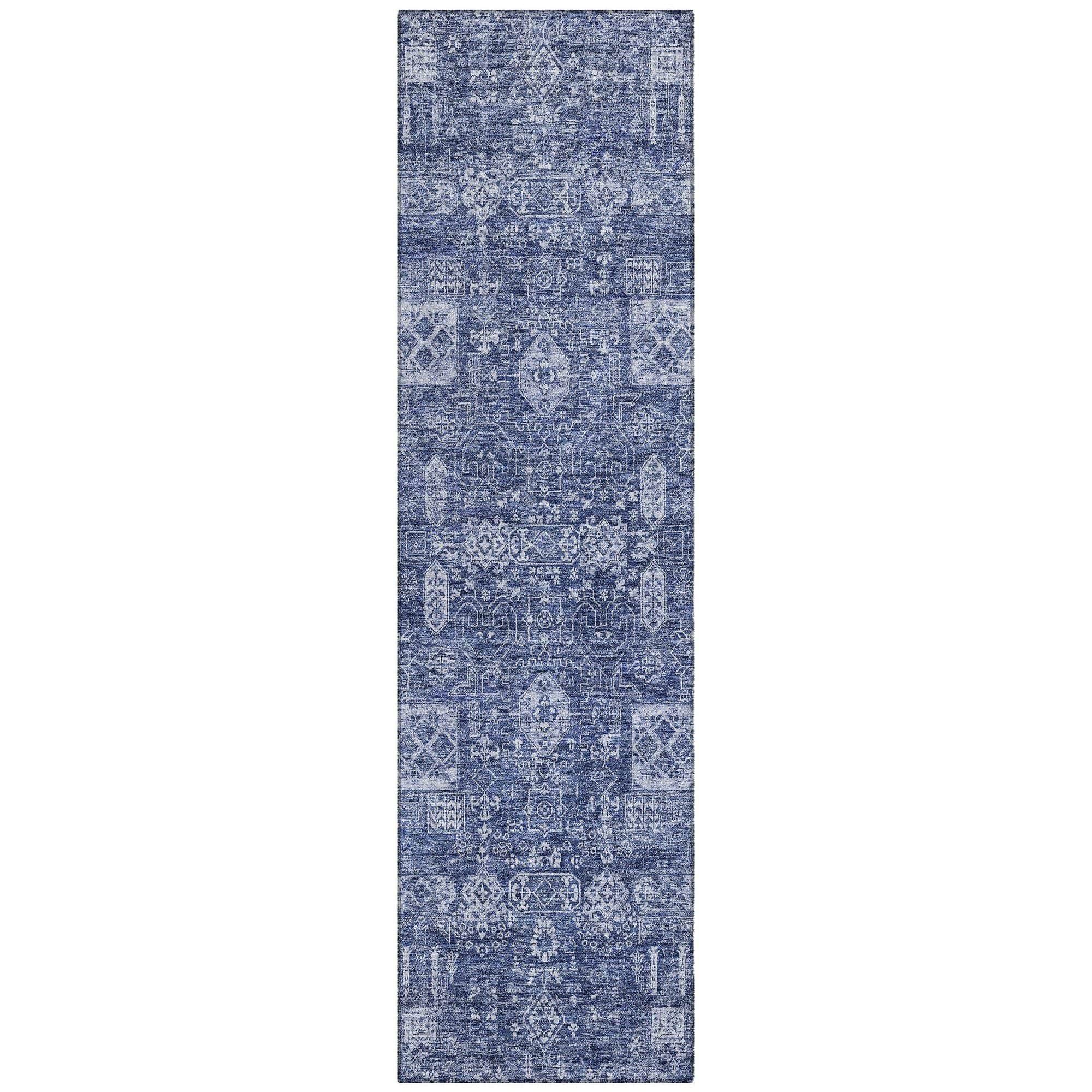 Machine Made ACN637 Navy Blue Rugs