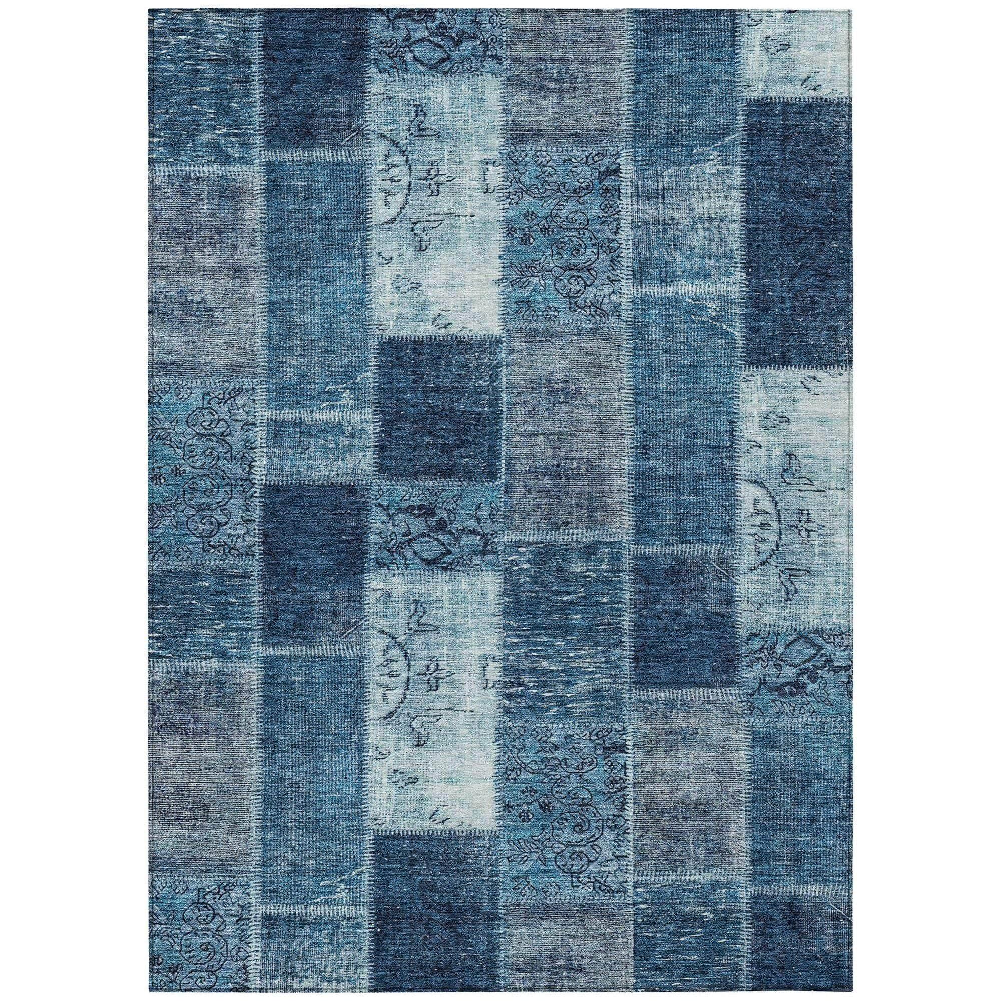 Machine Made ACN631 Blue Rugs