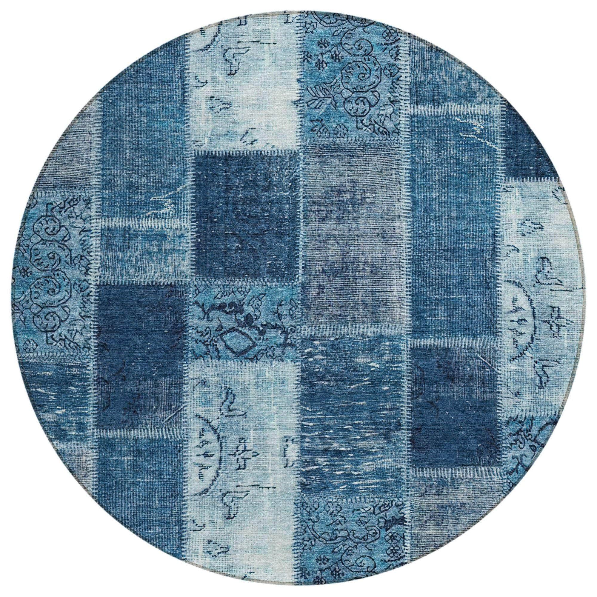 Machine Made ACN631 Blue Rugs