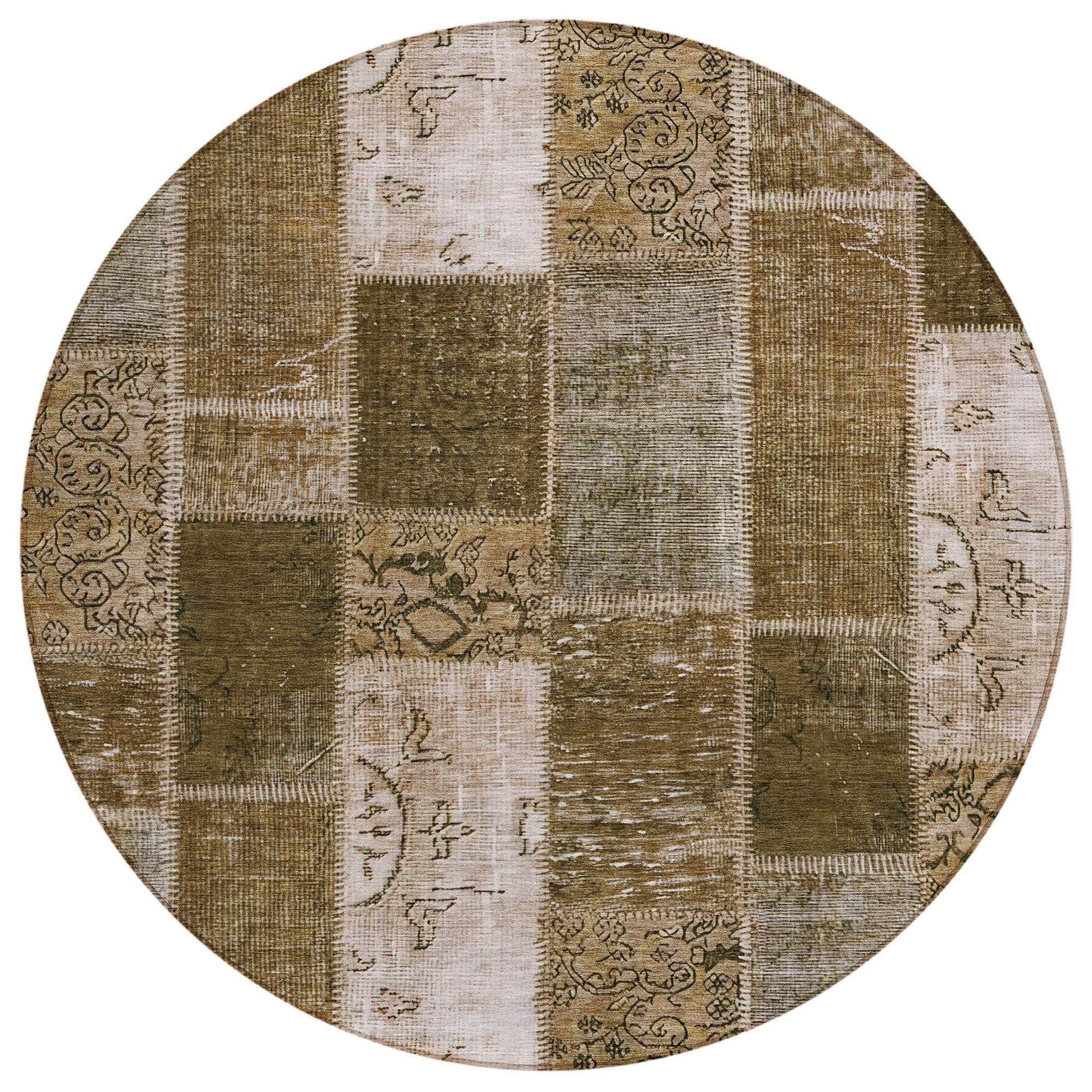 Machine Made ACN631 Brown Rugs