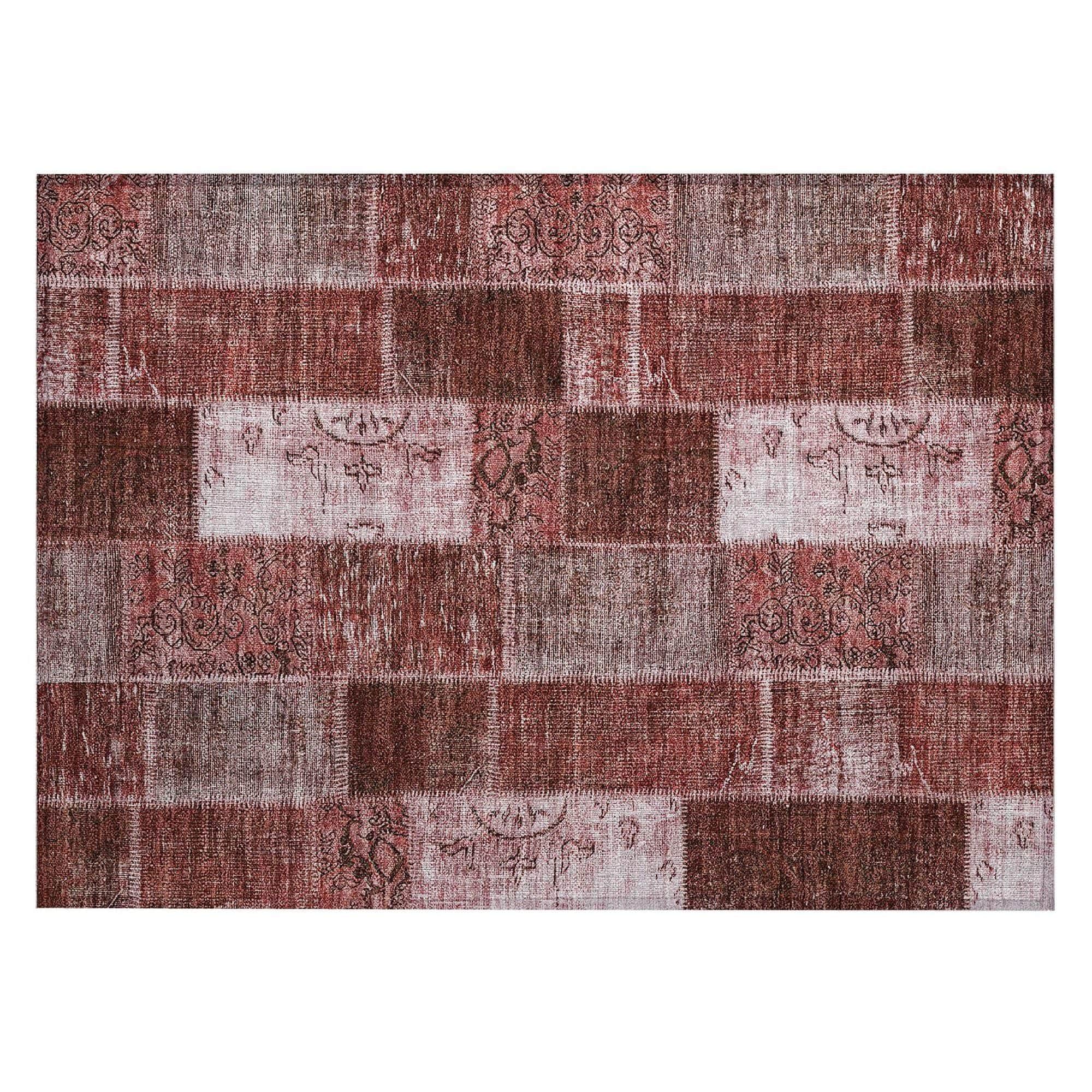 Machine Made ACN631 Burgundy Red Rugs