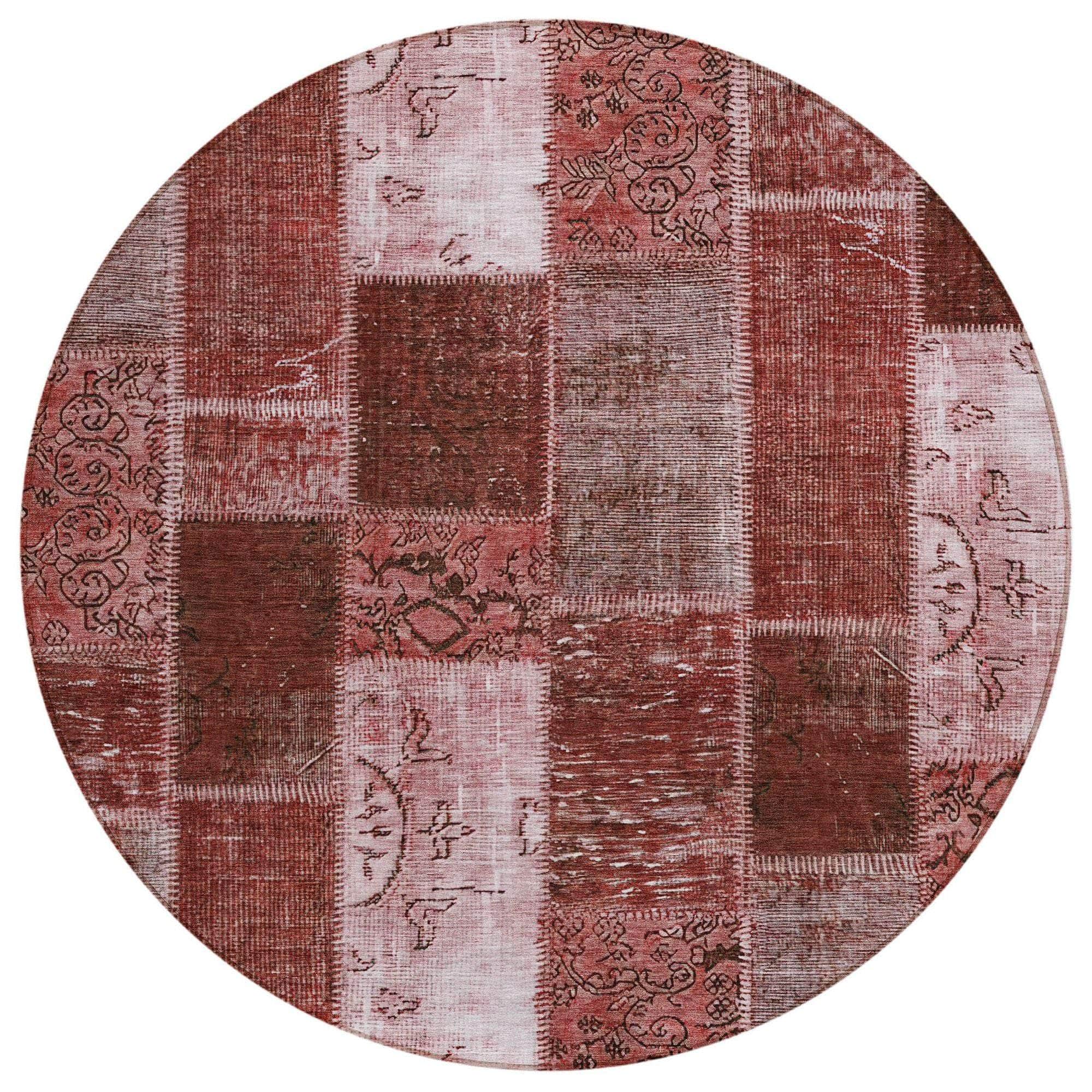 Machine Made ACN631 Burgundy Red Rugs
