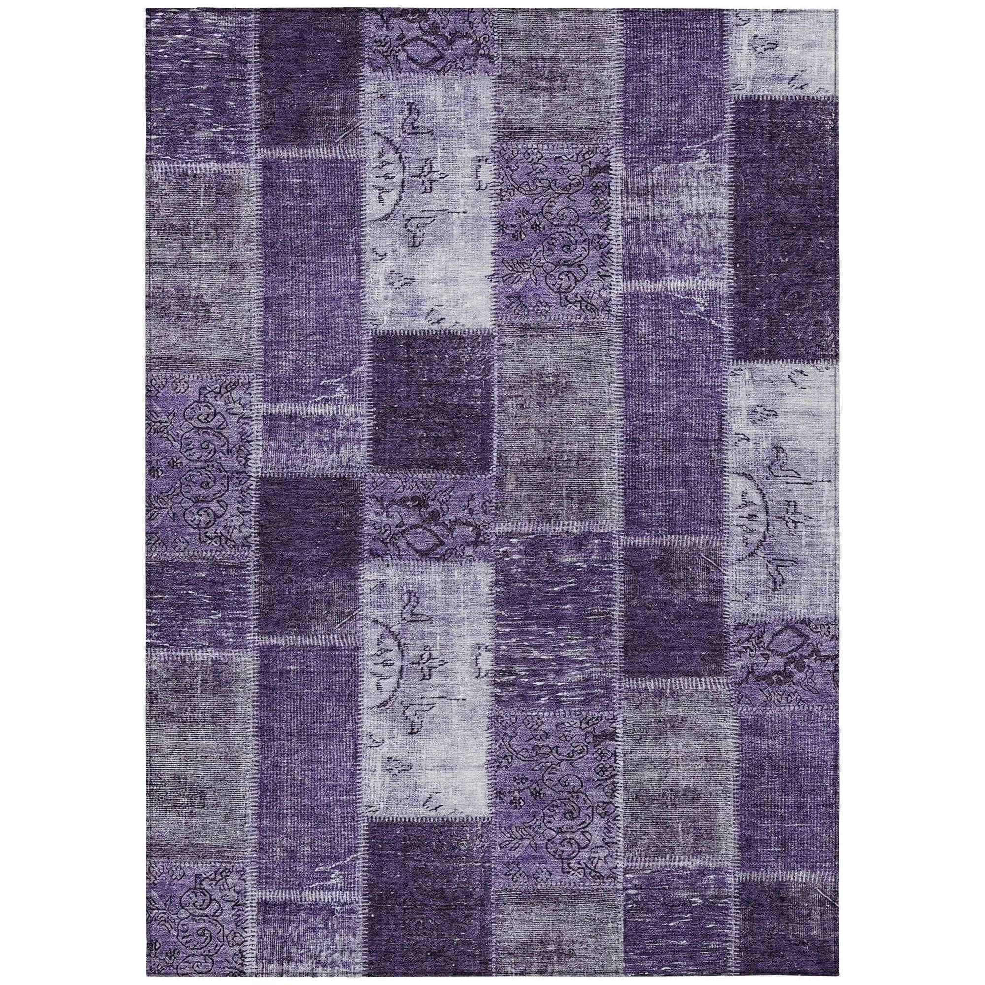 Machine Made ACN631 Purple Rugs