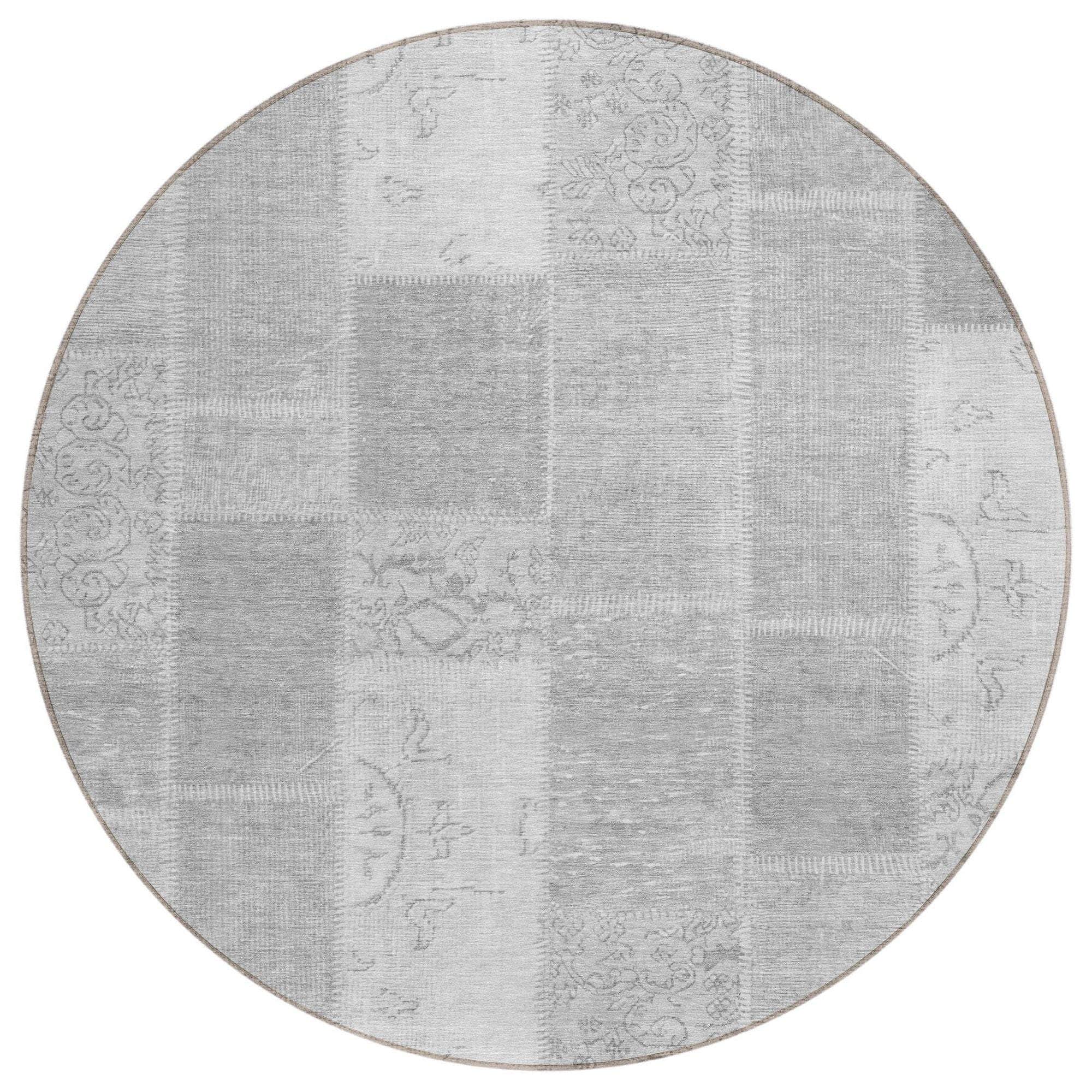 Machine Made ACN631 Silver Gray Rugs