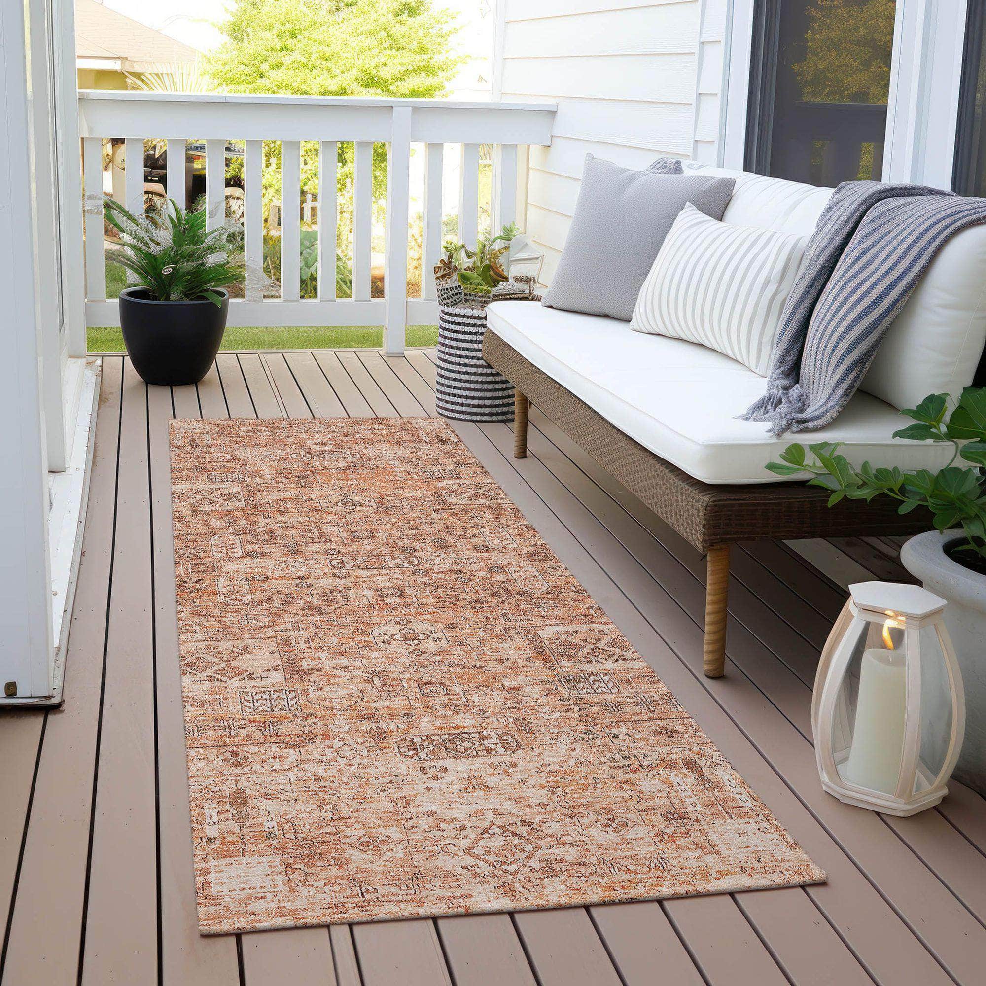 Machine Made ACN611 Salmon Orange Rugs