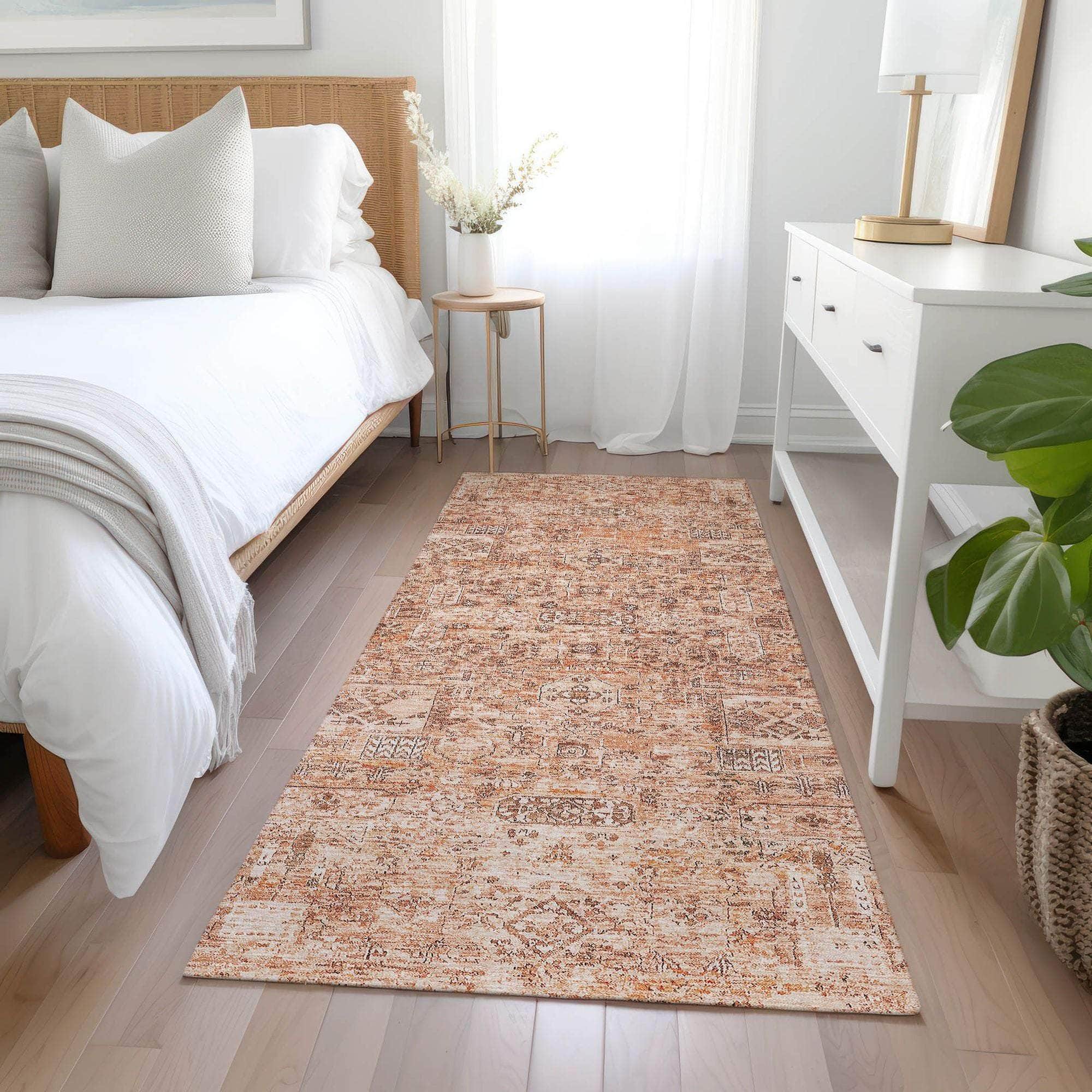 Machine Made ACN611 Salmon Orange Rugs