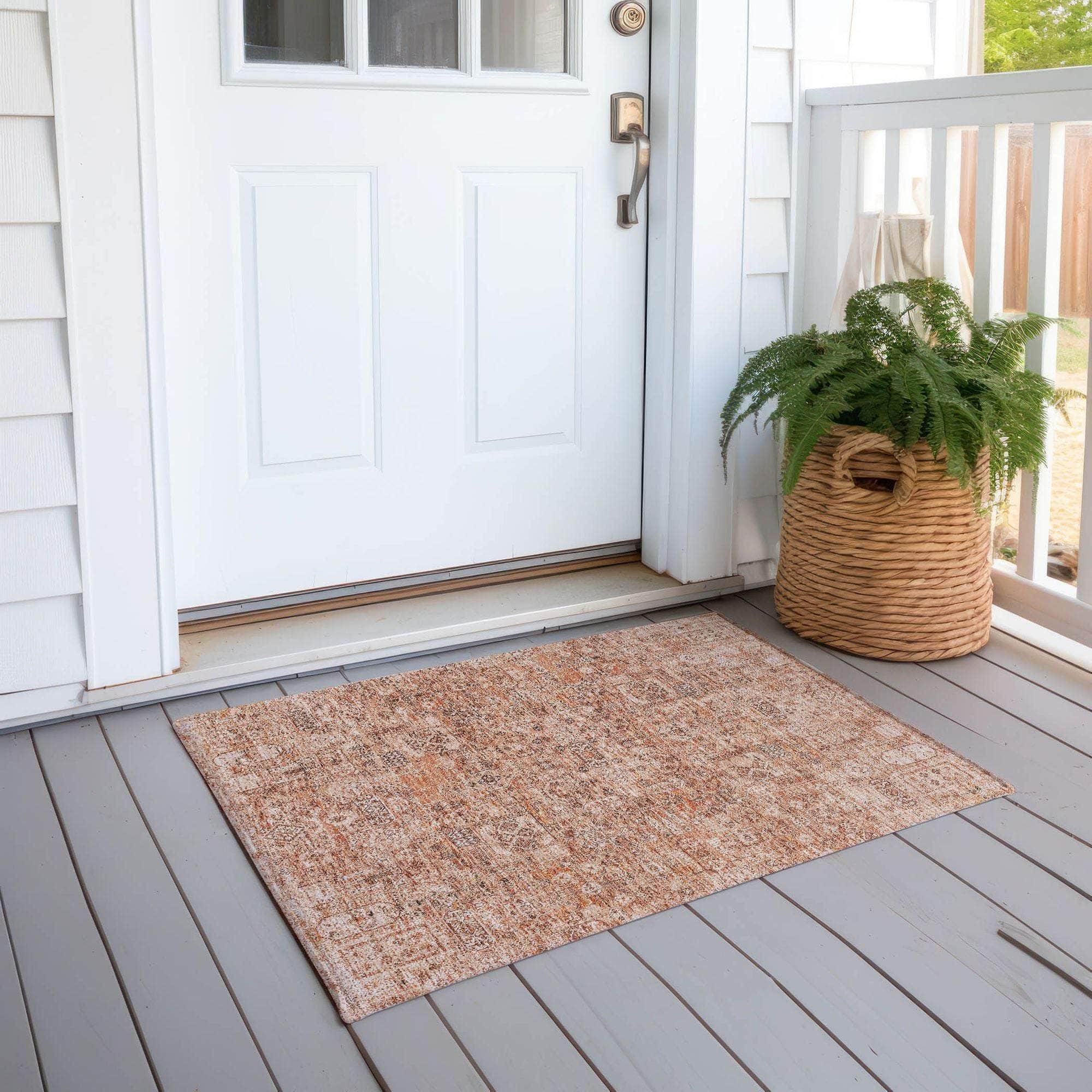 Machine Made ACN611 Salmon Orange Rugs