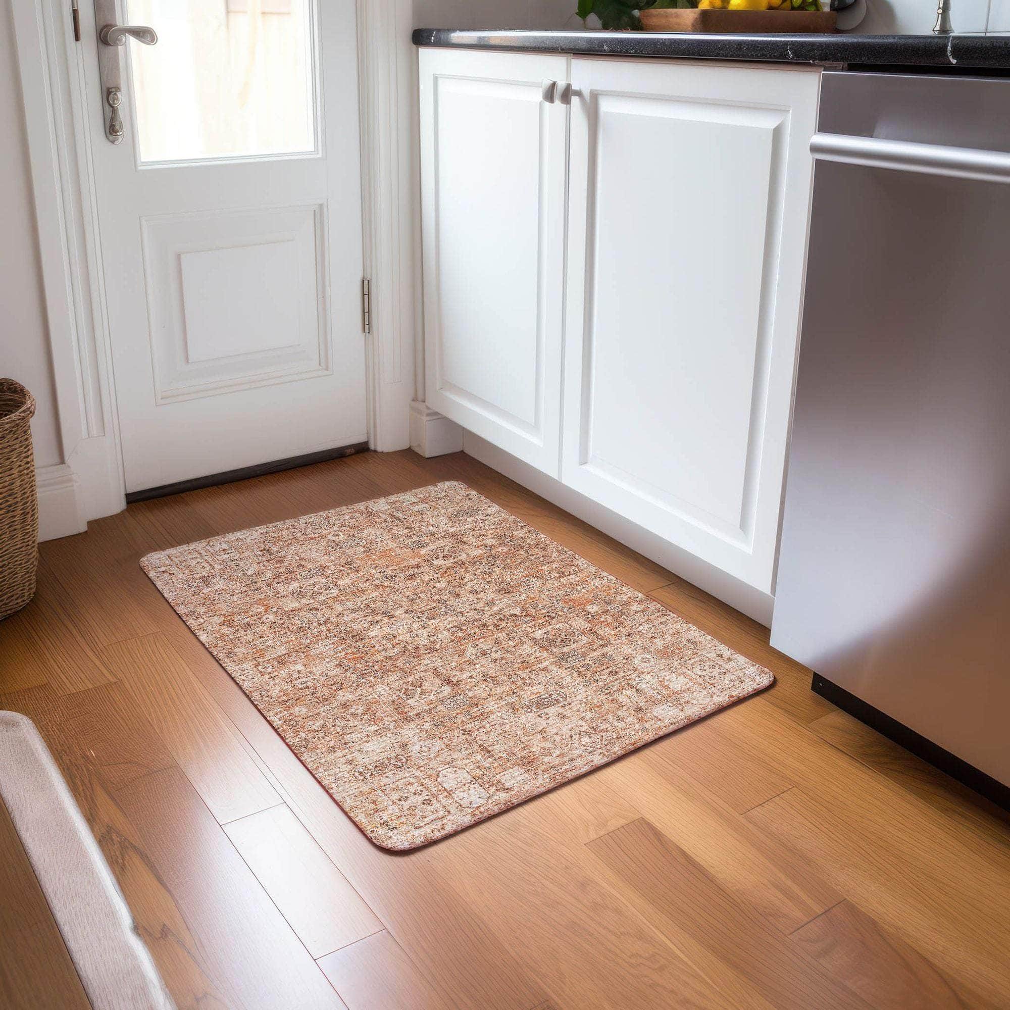 Machine Made ACN611 Salmon Orange Rugs