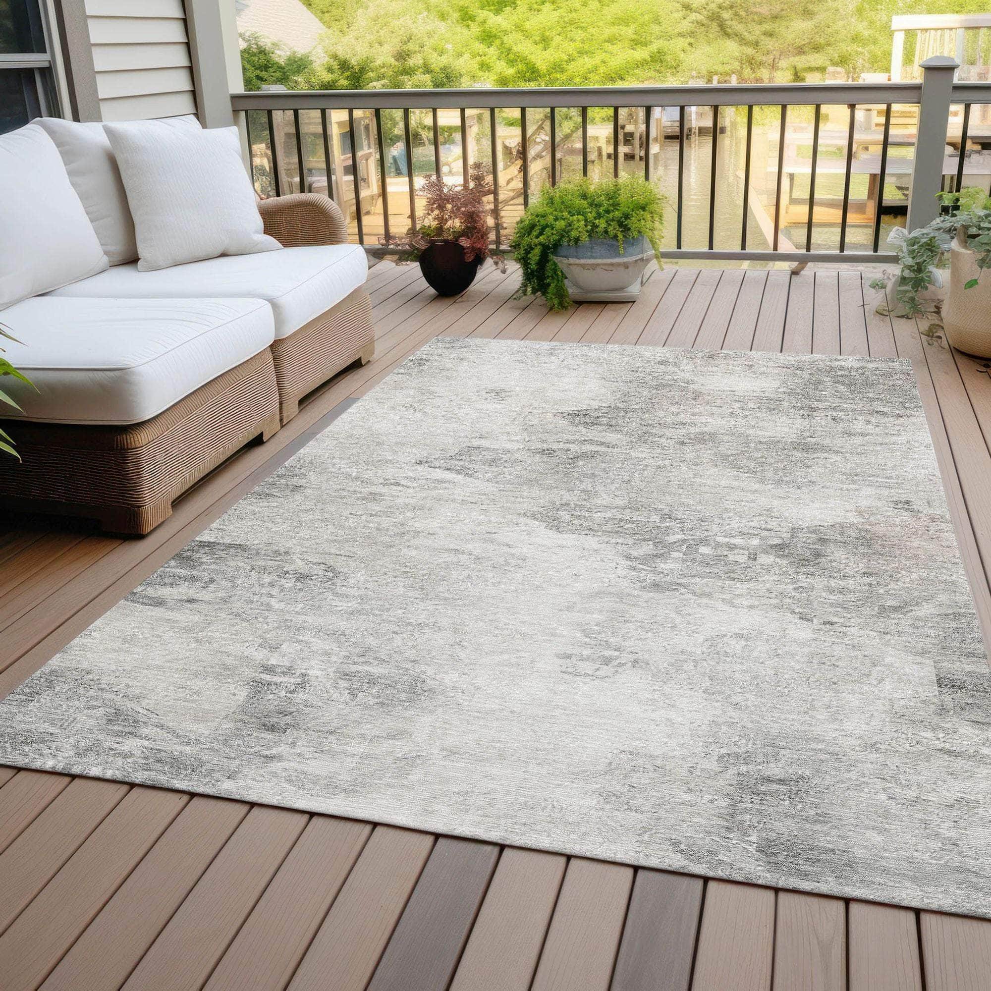 Machine Made ACN592 Silver Gray Rugs