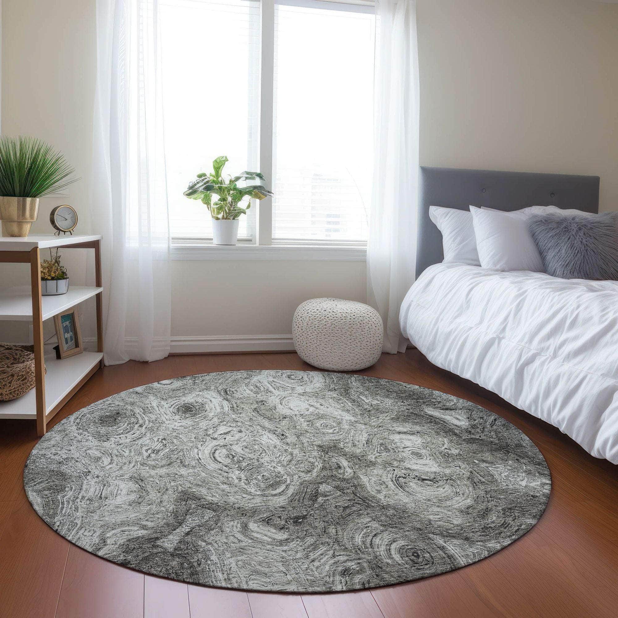 Machine Made ACN579 Silver Gray Rugs