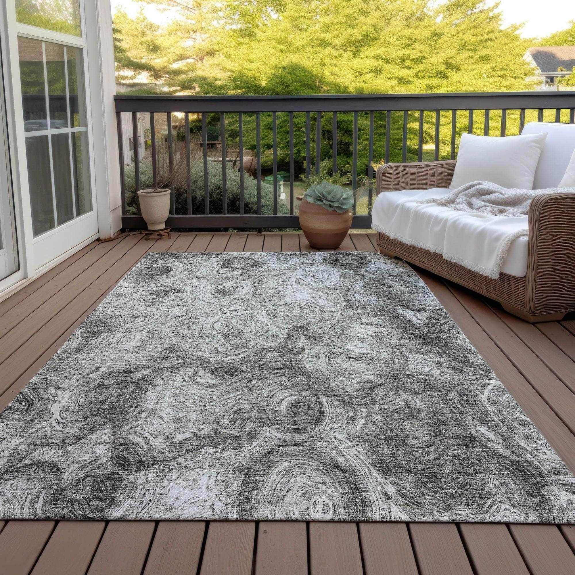 Machine Made ACN579 Silver Gray Rugs