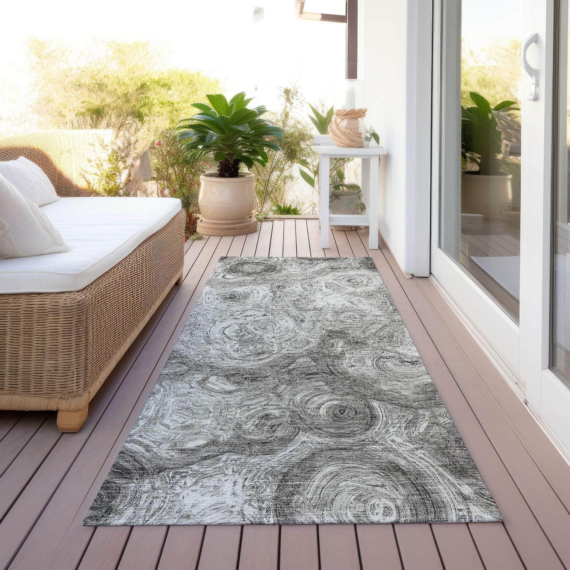 Machine Made ACN579 Silver Gray Rugs