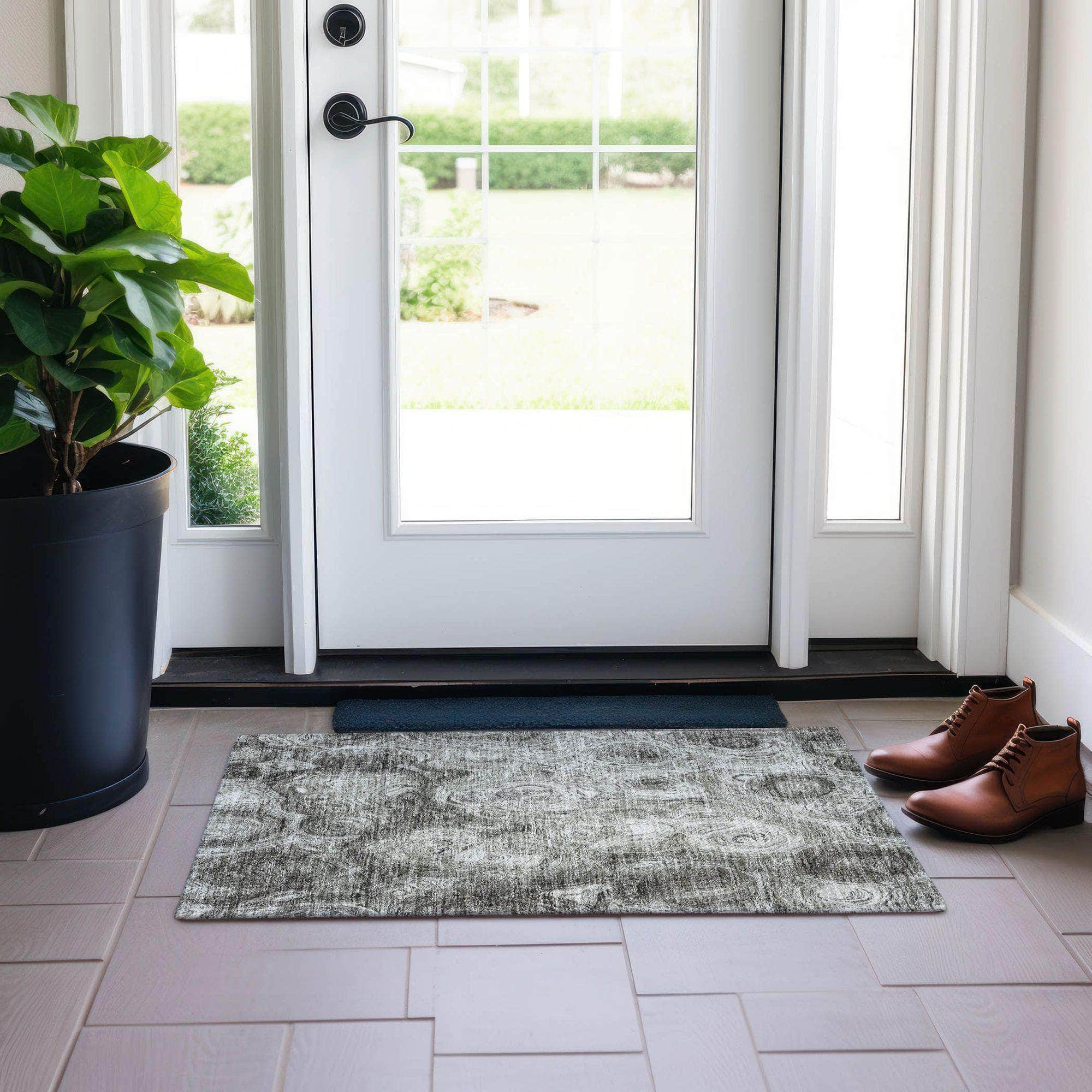 Machine Made ACN579 Silver Gray Rugs
