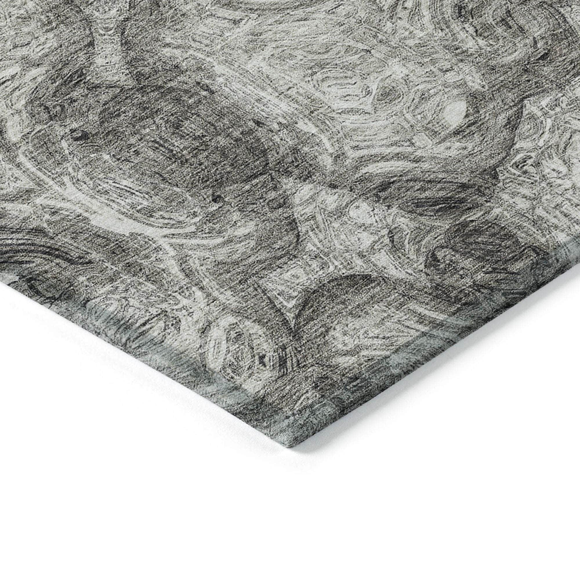 Machine Made ACN579 Silver Gray Rugs