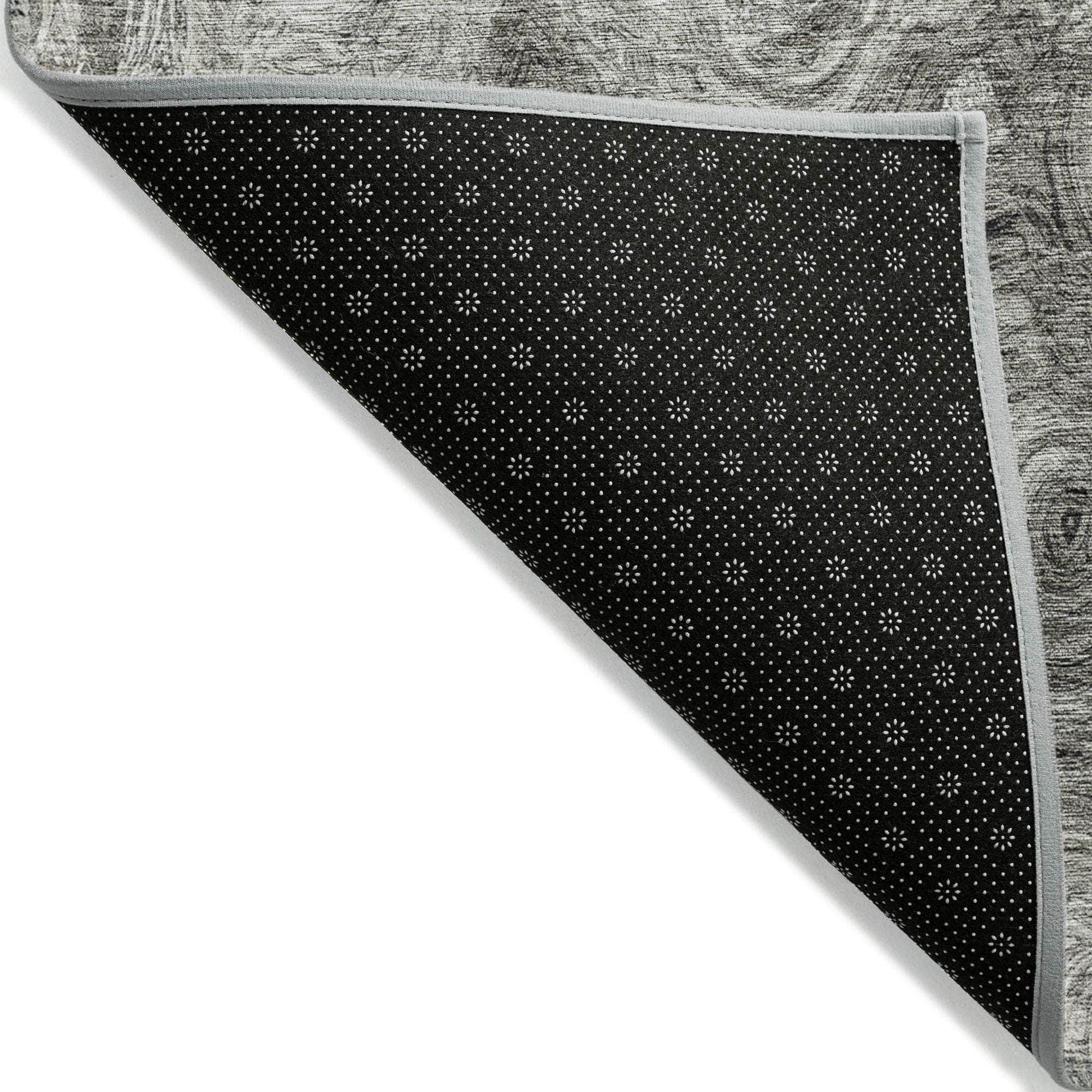 Machine Made ACN579 Silver Gray Rugs