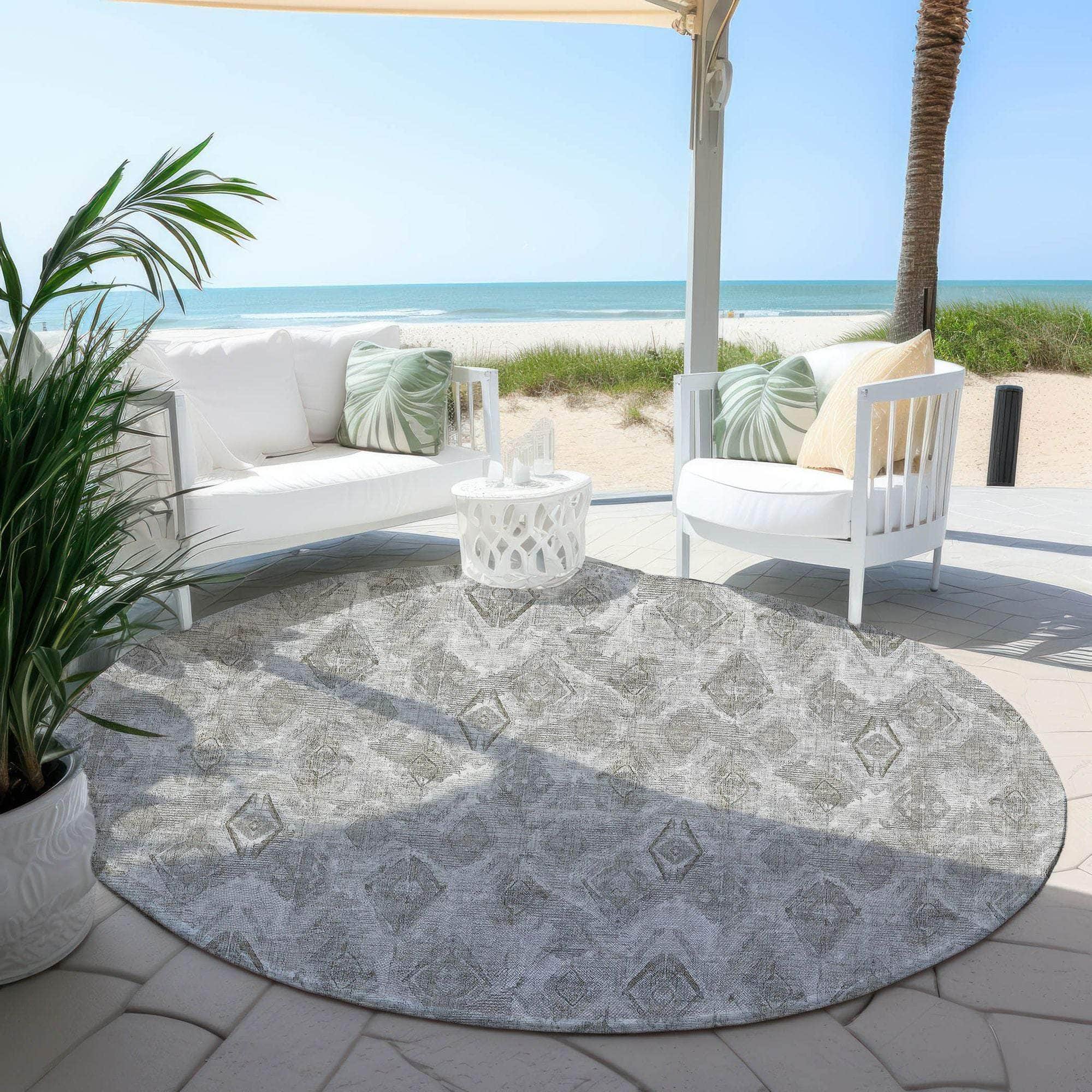 Machine Made ACN622 Silver Gray Rugs