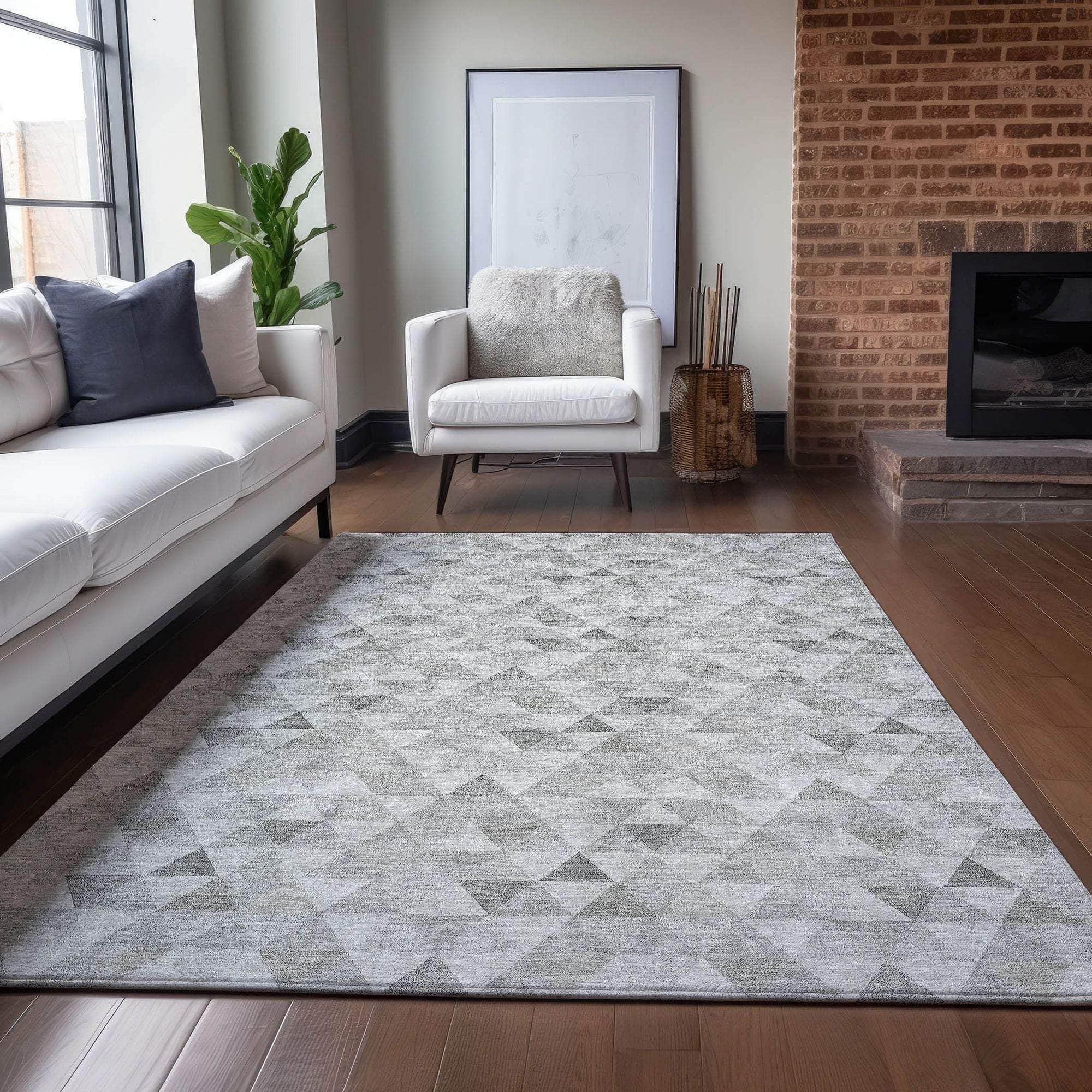 Machine Made ACN612 Silver Gray Rugs
