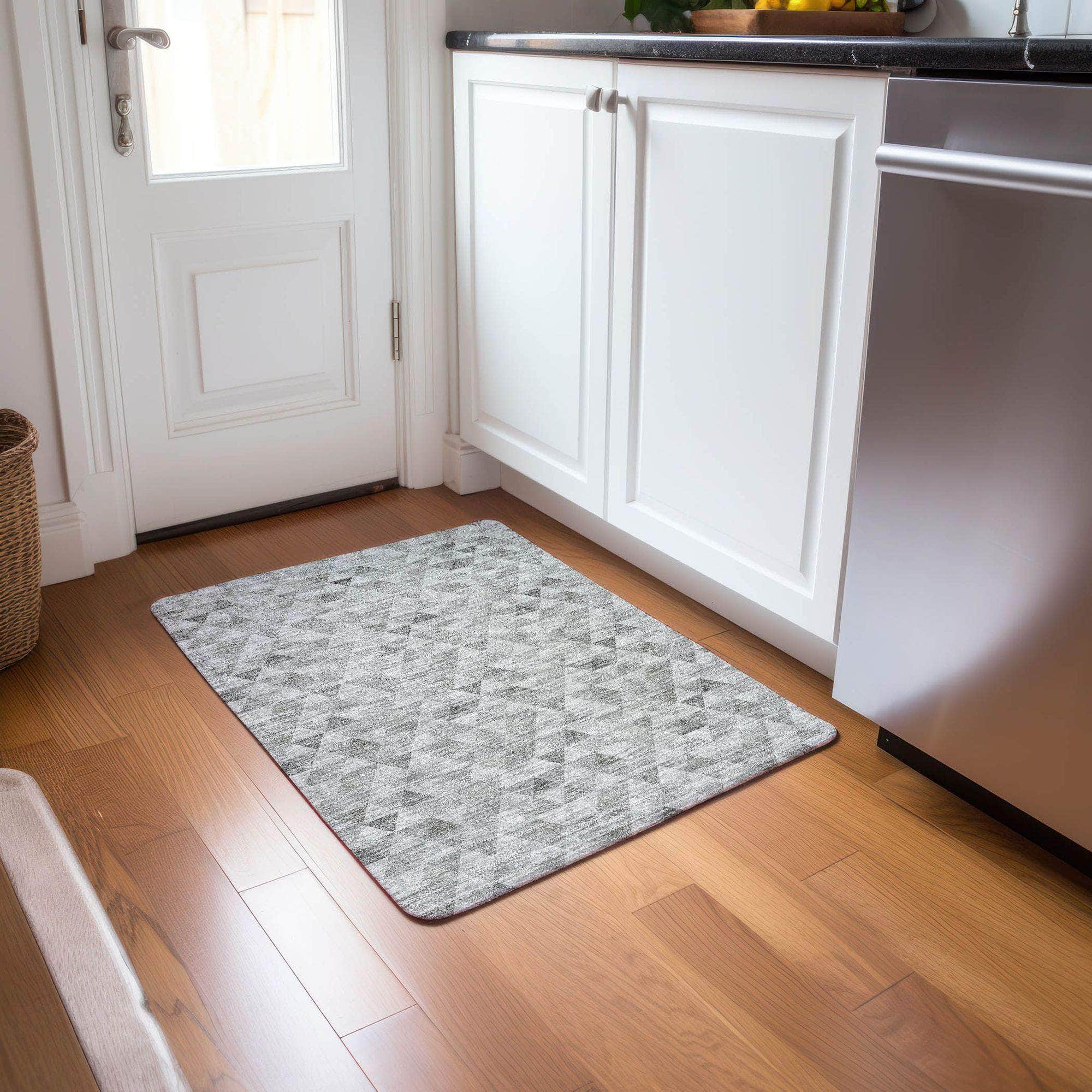 Machine Made ACN612 Silver Gray Rugs