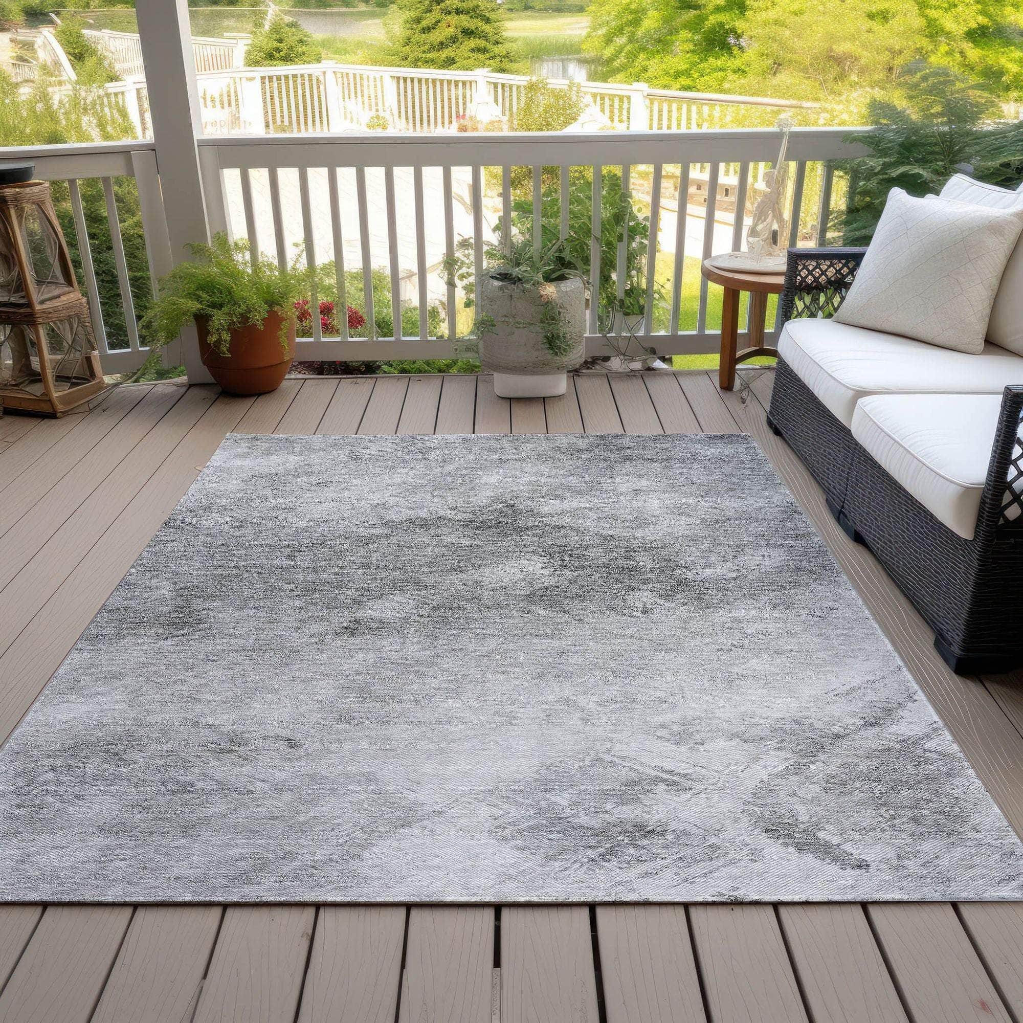 Machine Made ACN590 Silver Gray Rugs