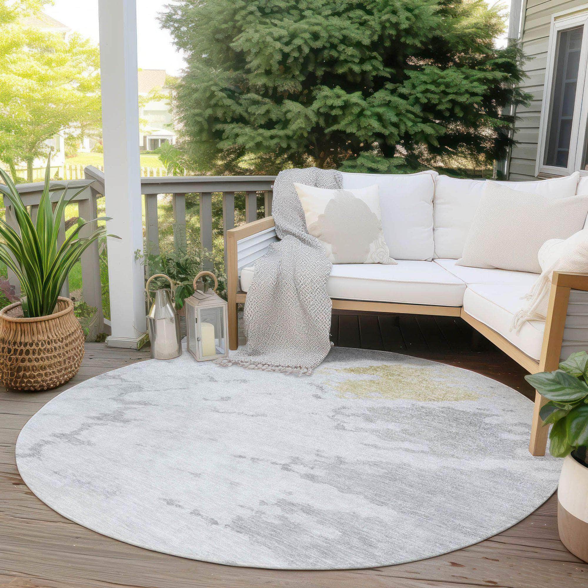 Machine Made ACN614 Silver Gray Rugs