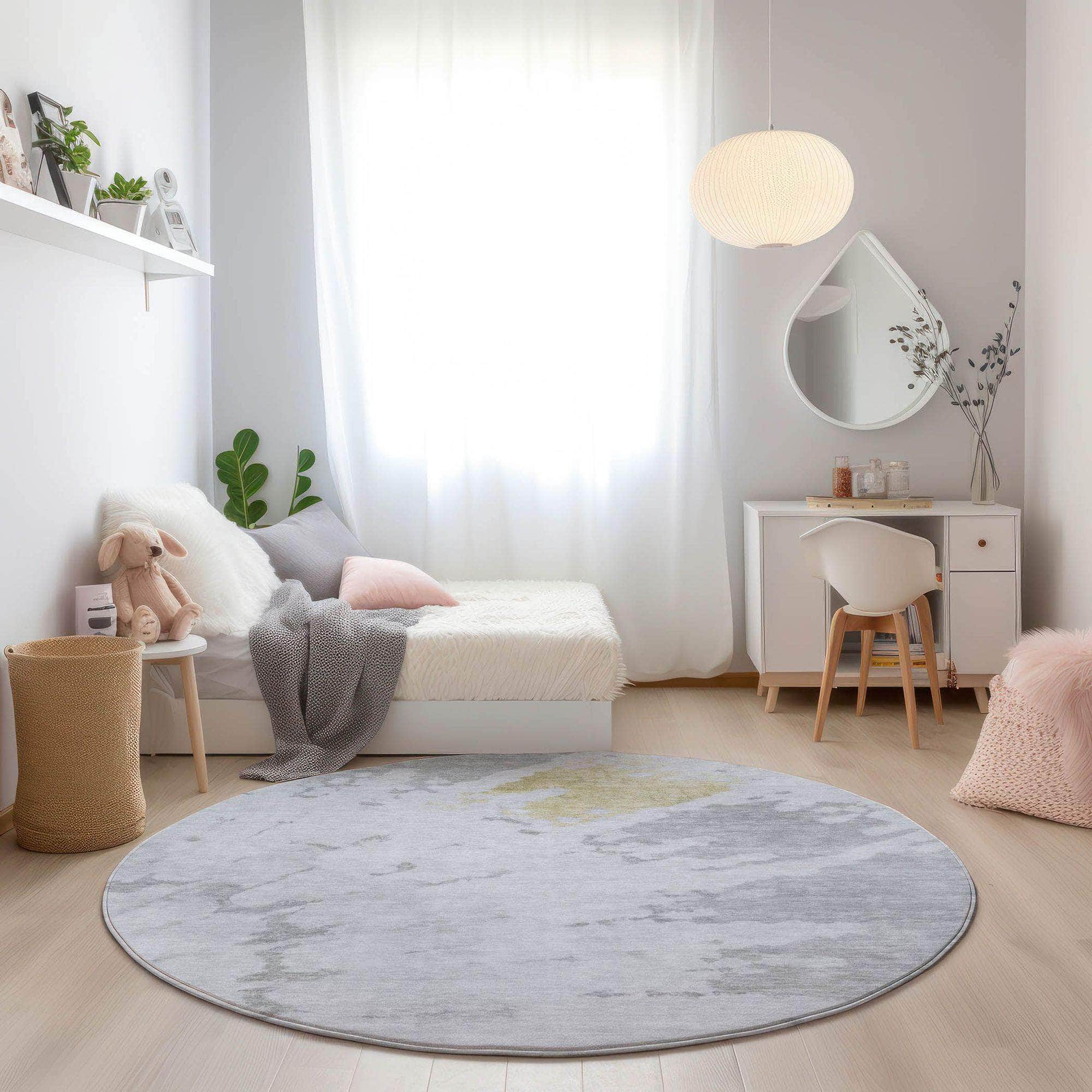 Machine Made ACN614 Silver Gray Rugs