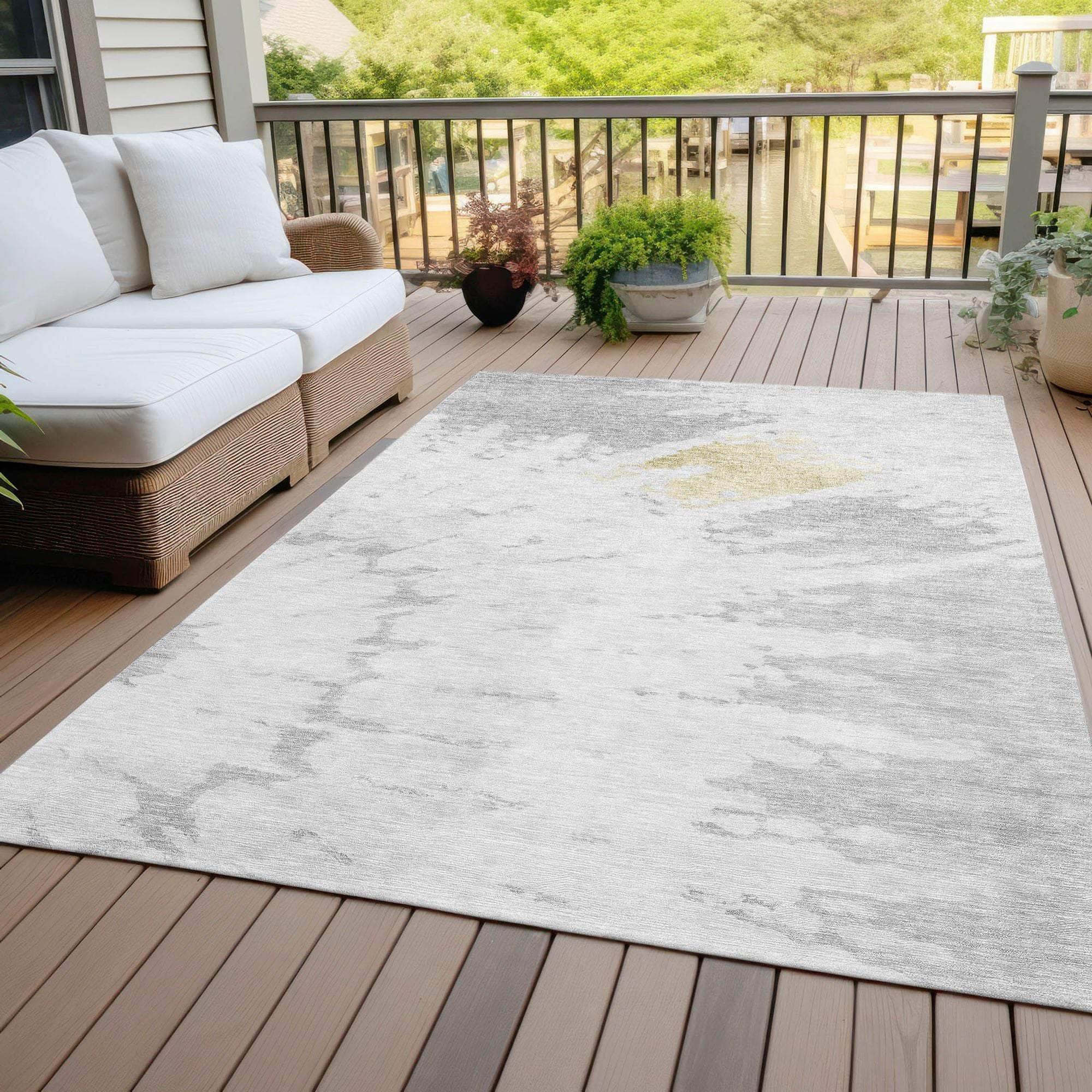 Machine Made ACN614 Silver Gray Rugs