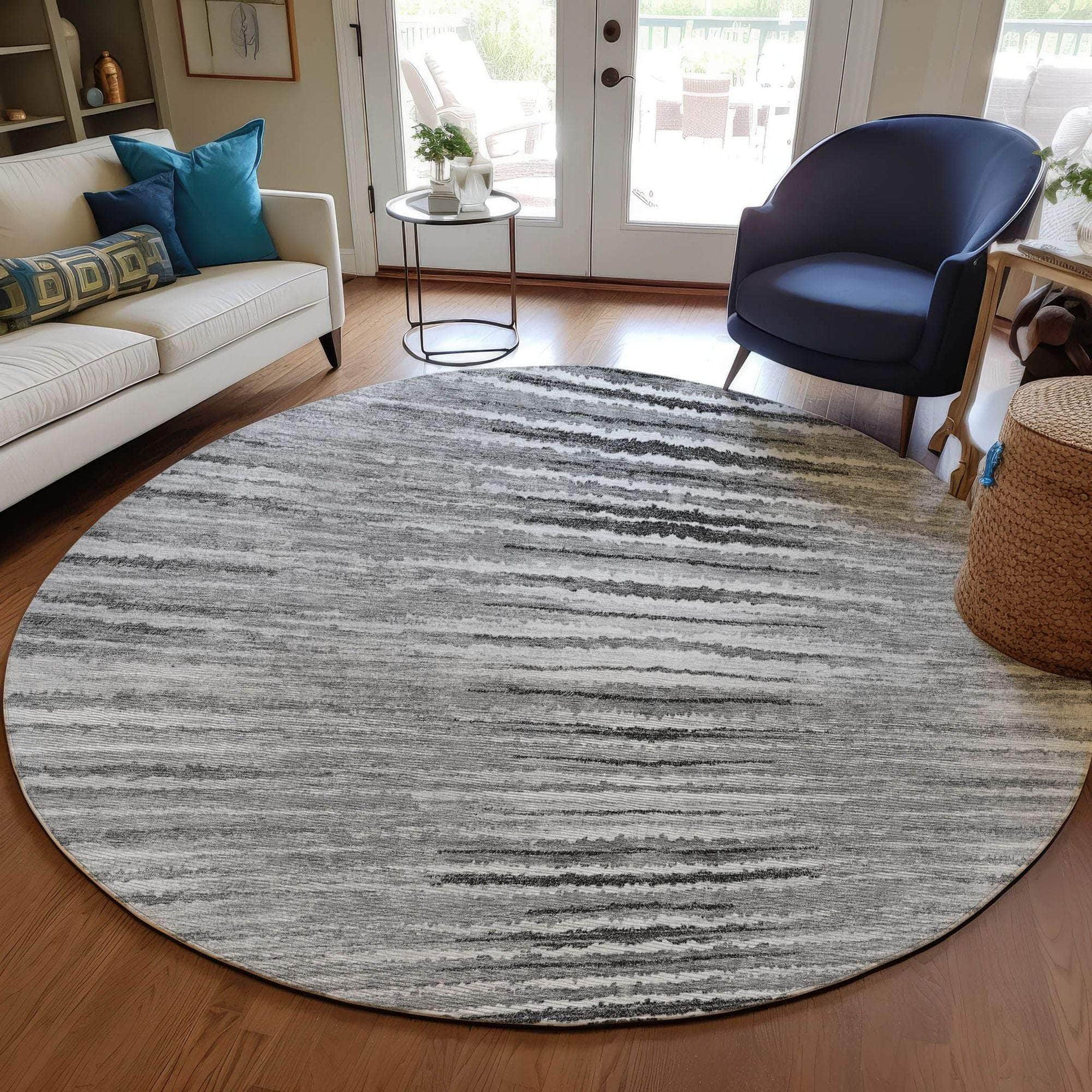 Machine Made ACN604 Silver Gray Rugs
