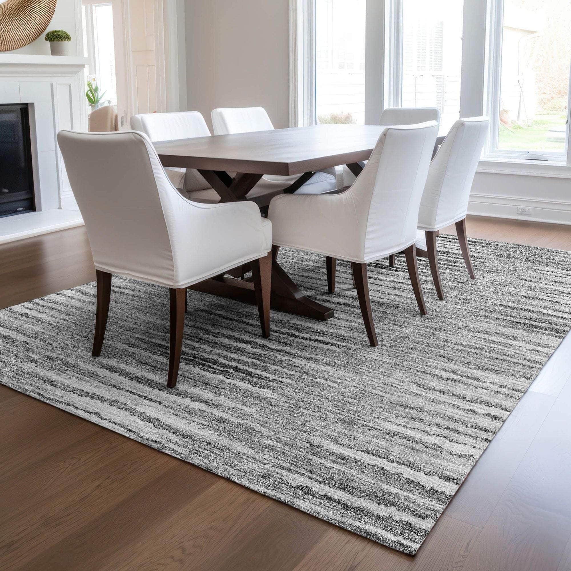 Machine Made ACN604 Silver Gray Rugs