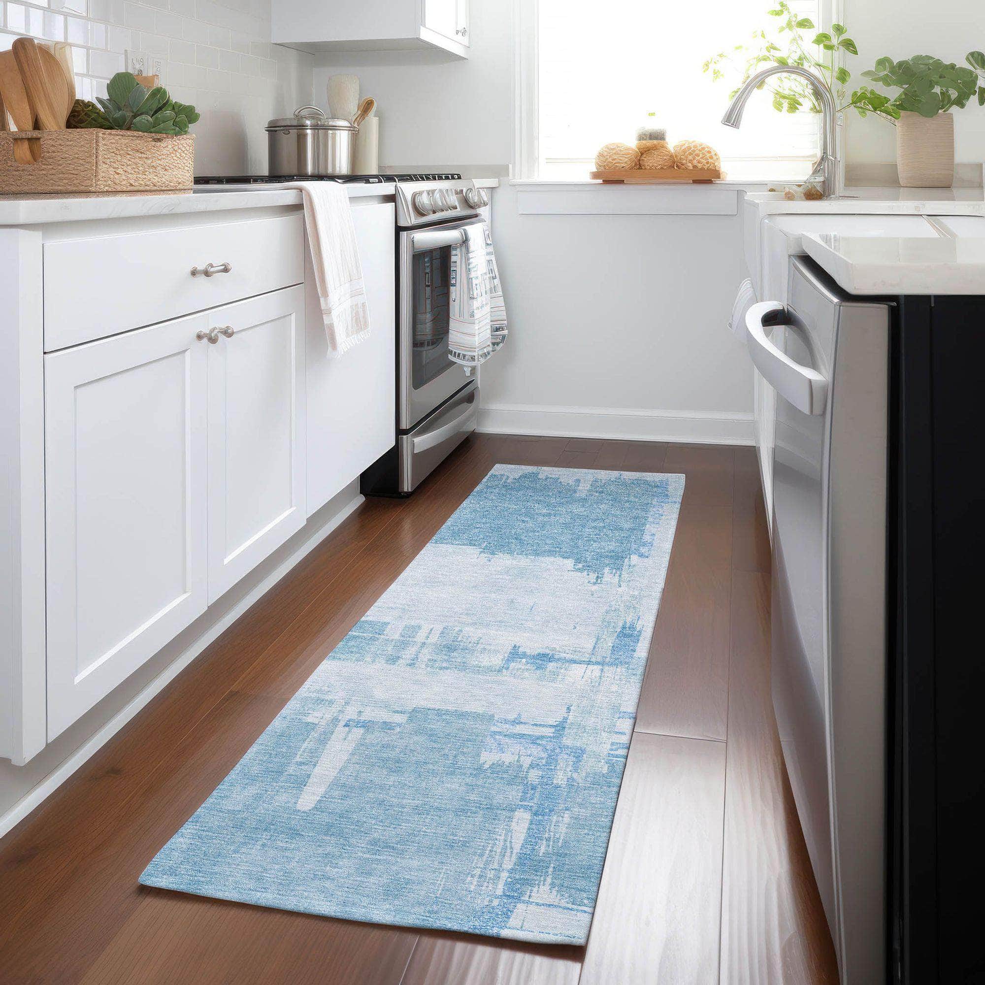 Machine Made ACN624 Sky Blue Rugs