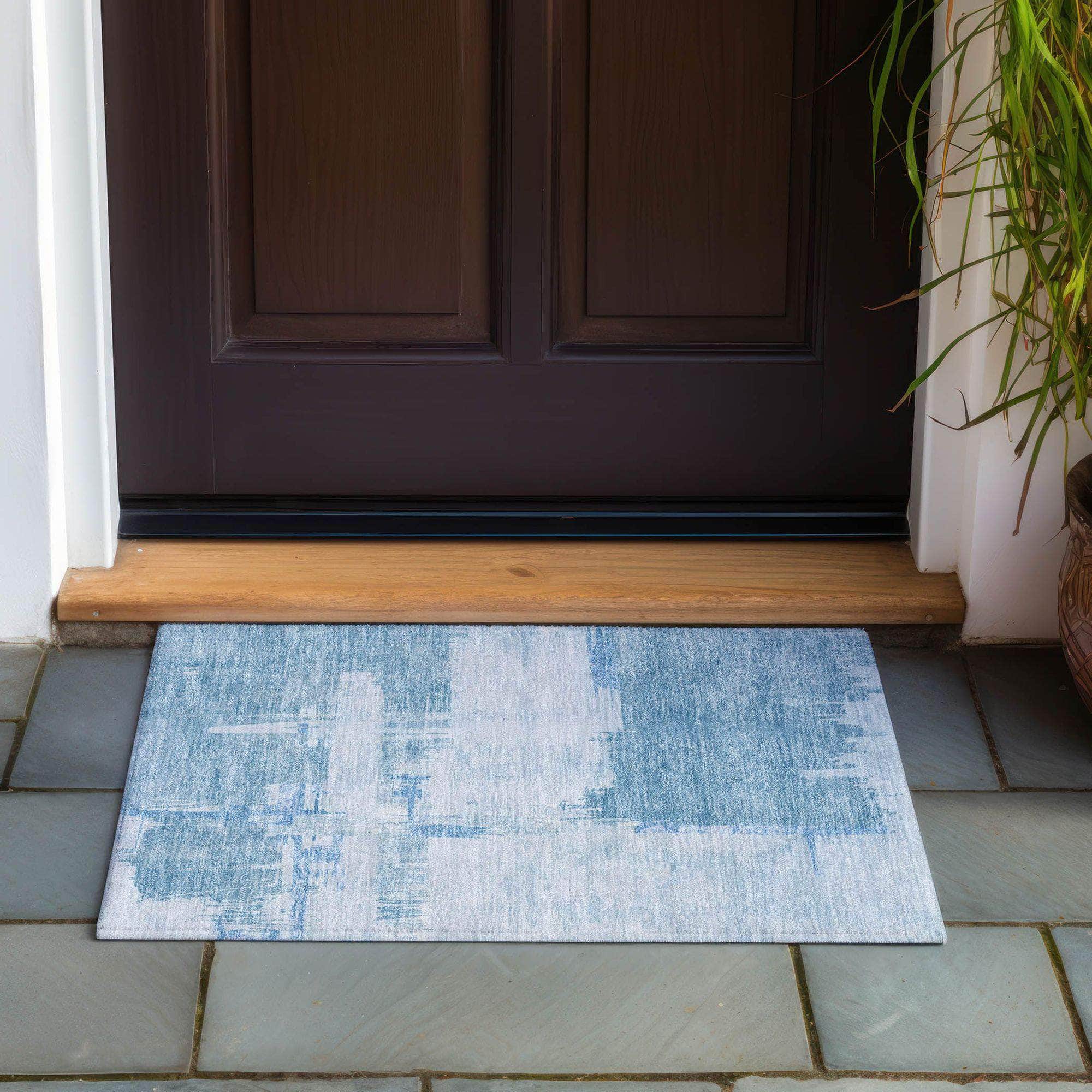 Machine Made ACN624 Sky Blue Rugs