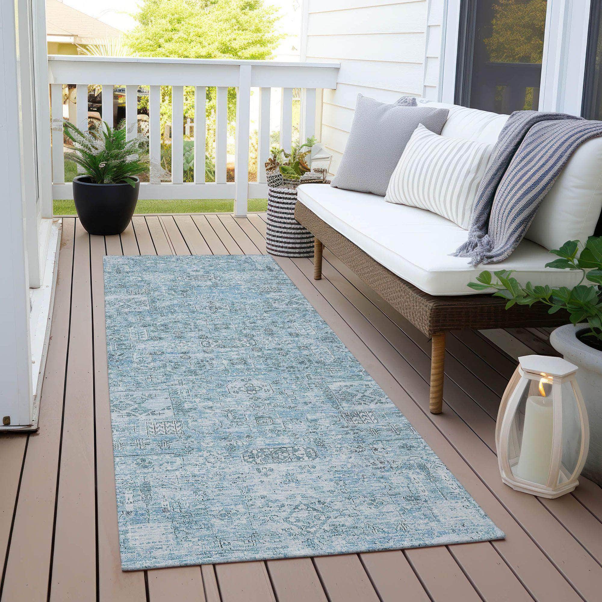 Machine Made ACN611 Sky Blue Rugs