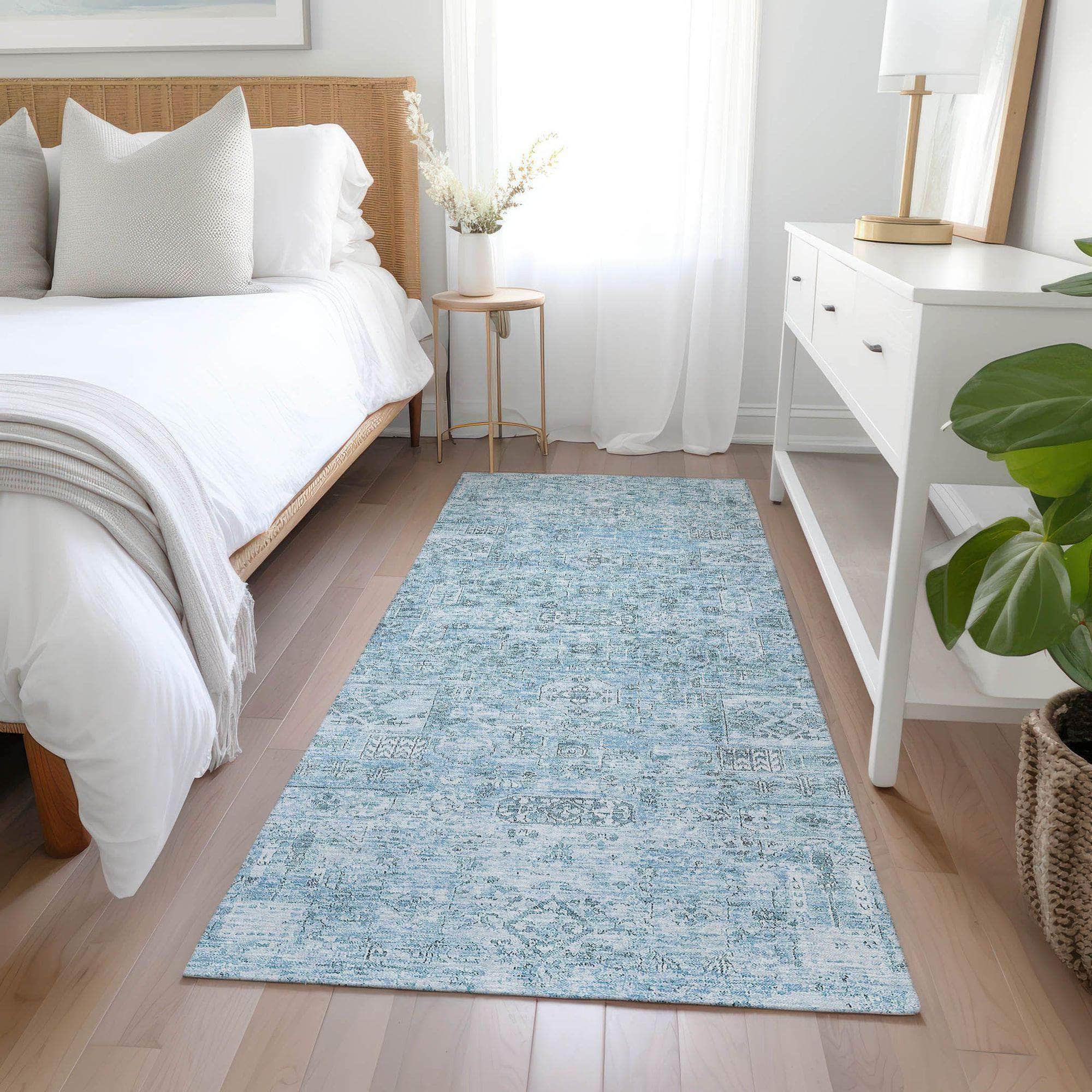 Machine Made ACN611 Sky Blue Rugs