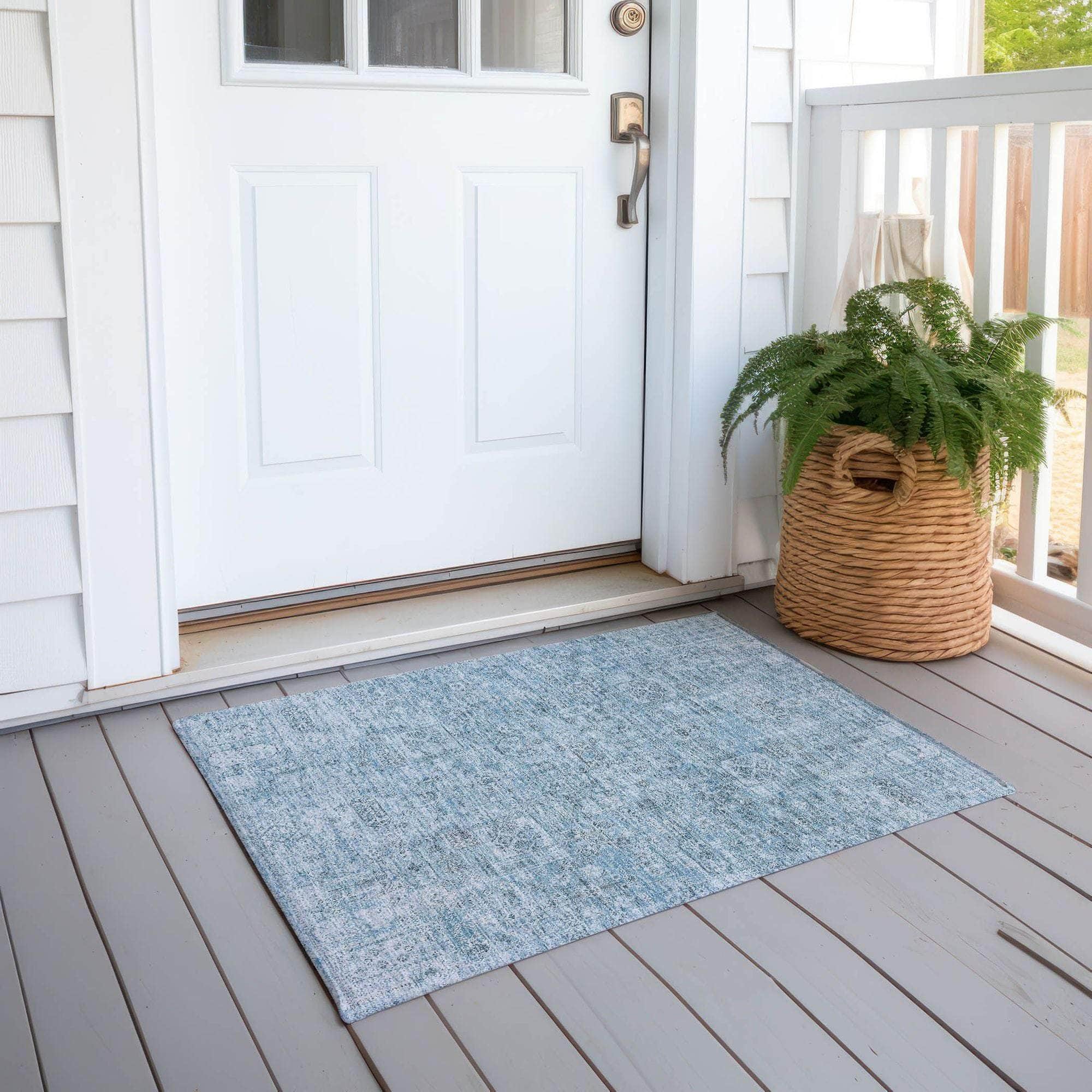 Machine Made ACN611 Sky Blue Rugs