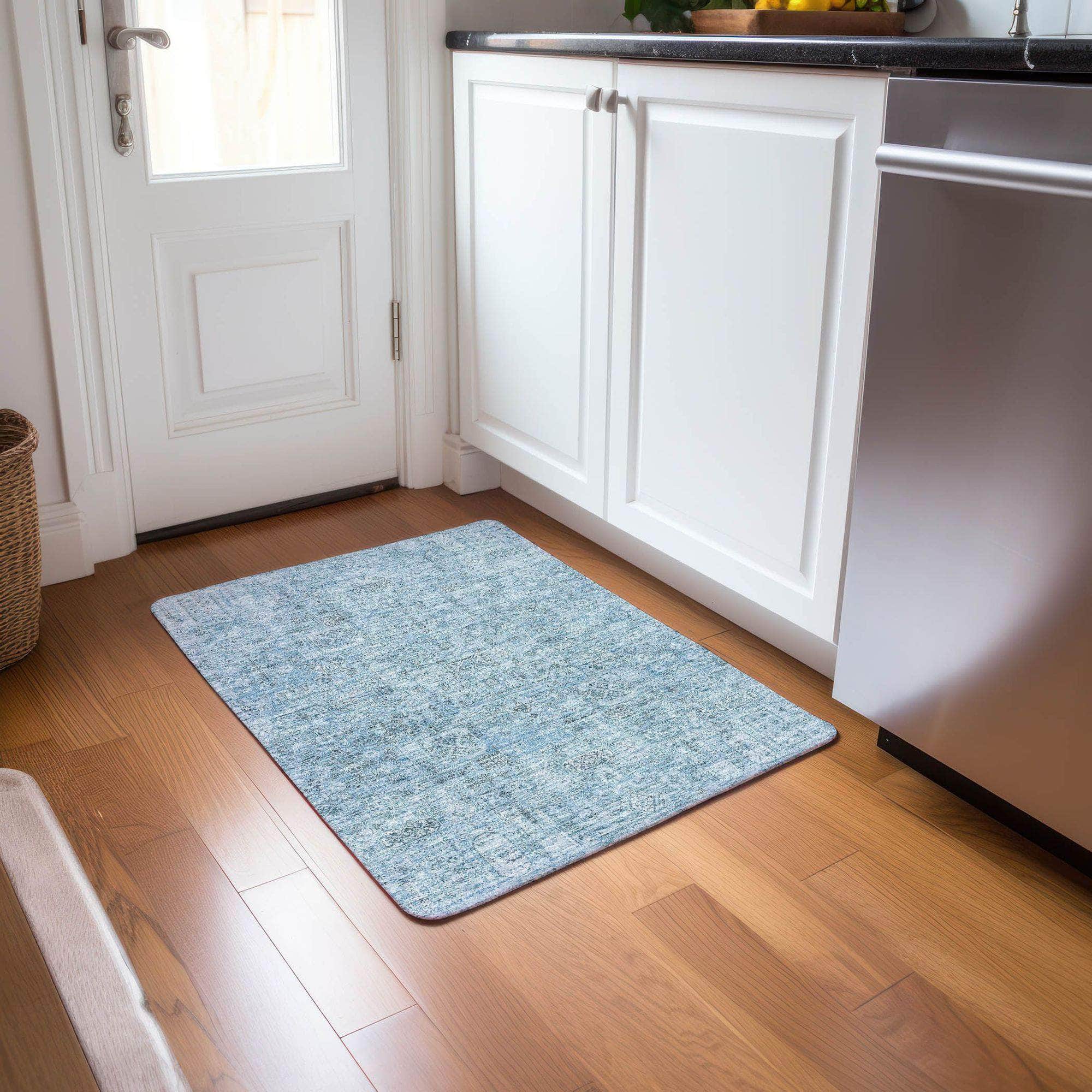 Machine Made ACN611 Sky Blue Rugs