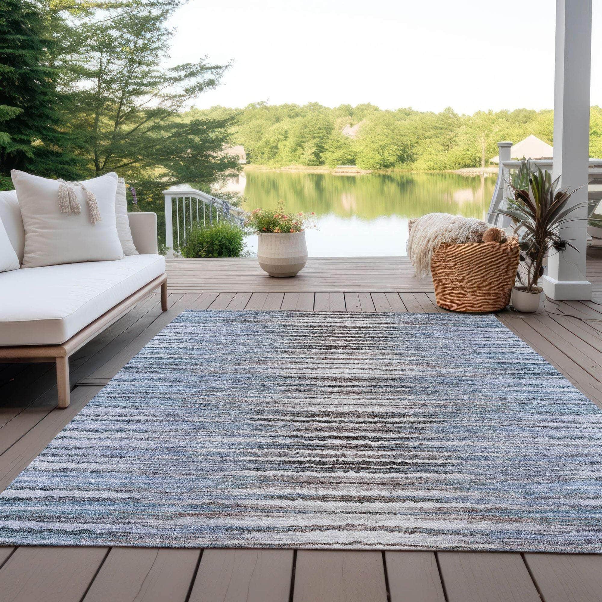 Machine Made ACN604 Sky Blue Rugs