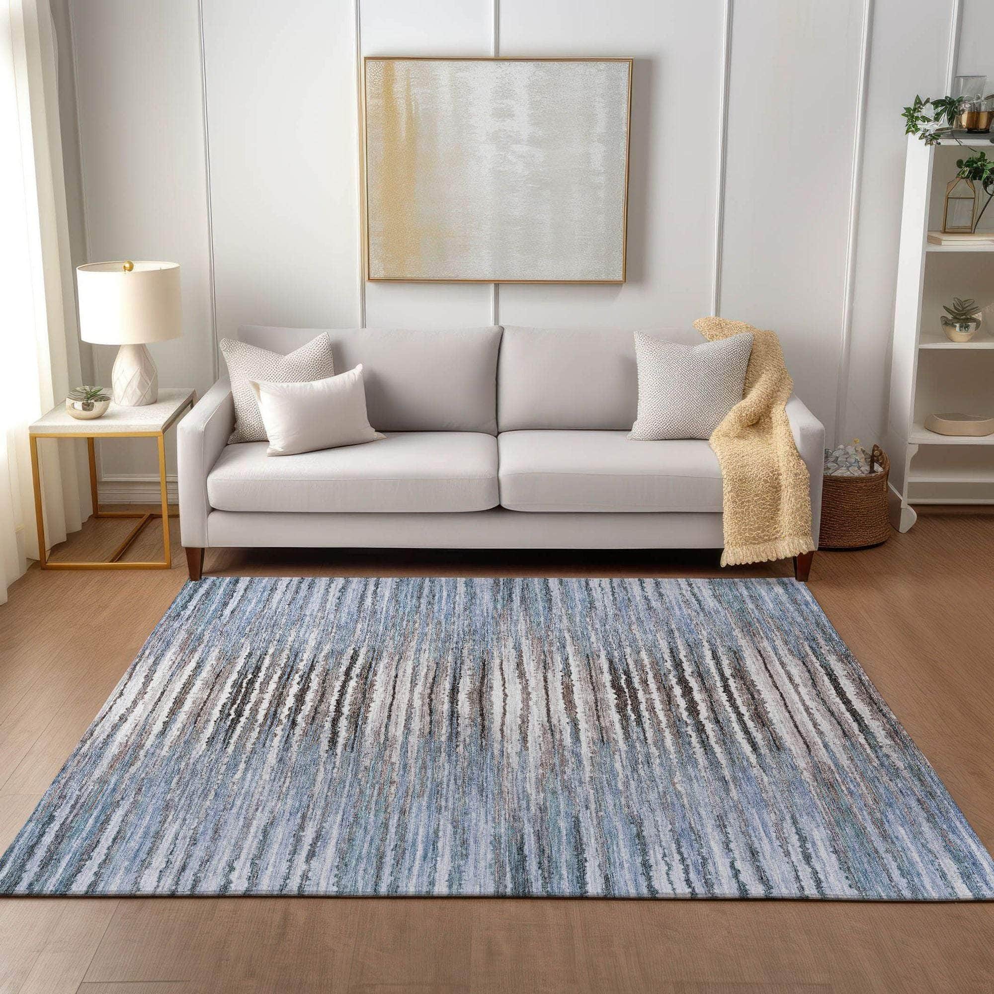Machine Made ACN604 Sky Blue Rugs