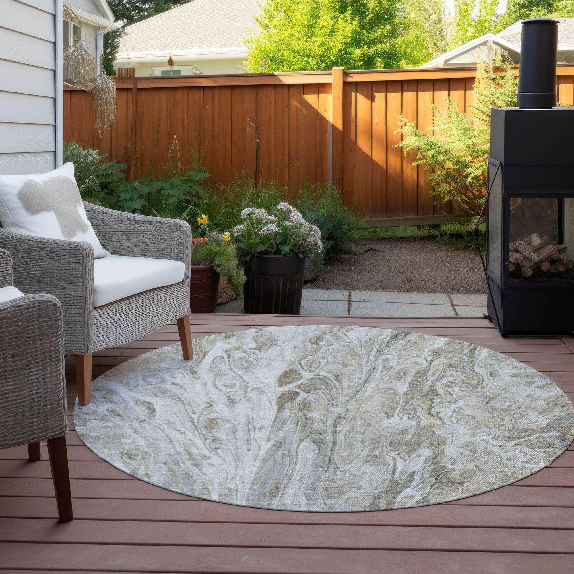 Machine Made ACN602 Taupe Brown Rugs