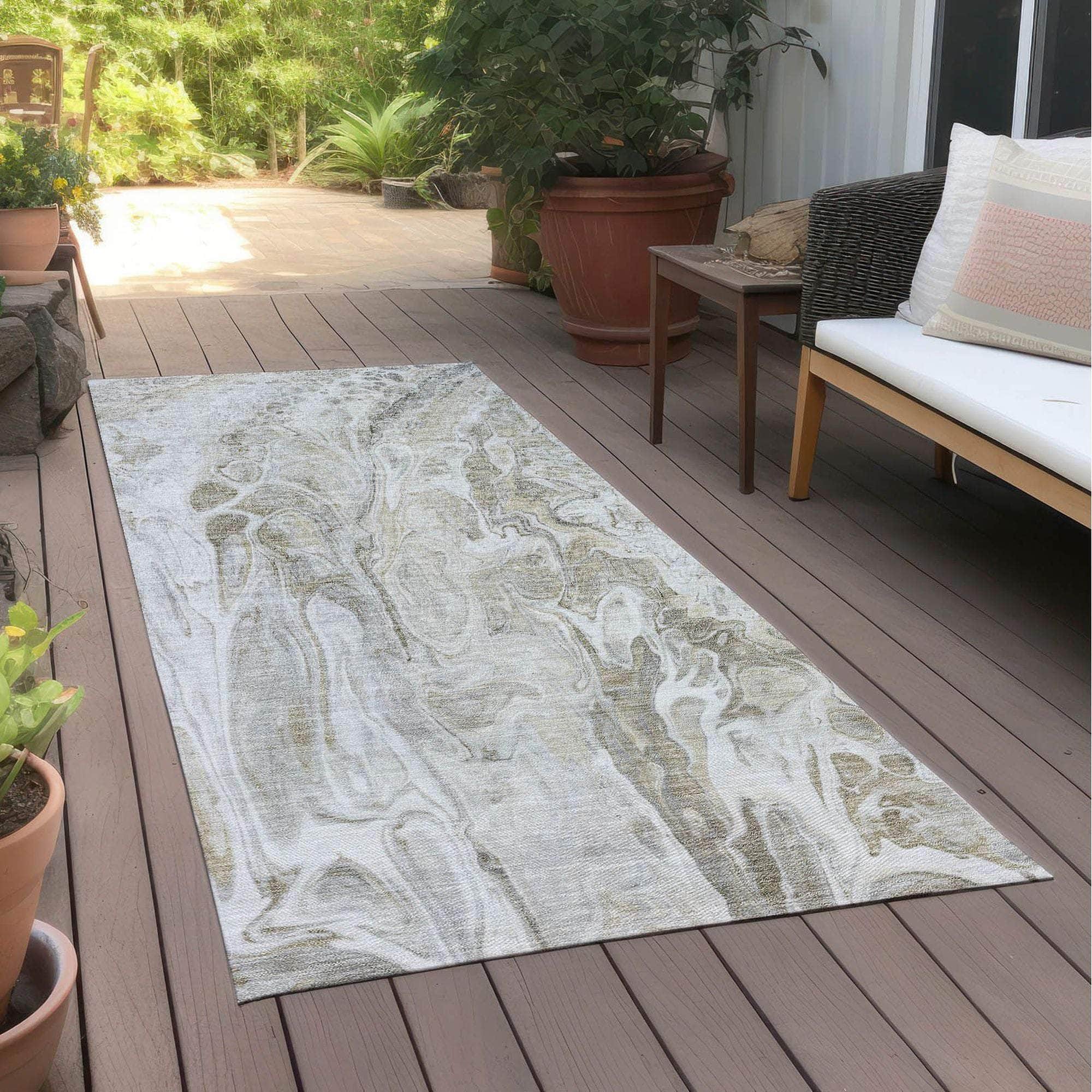 Machine Made ACN602 Taupe Brown Rugs