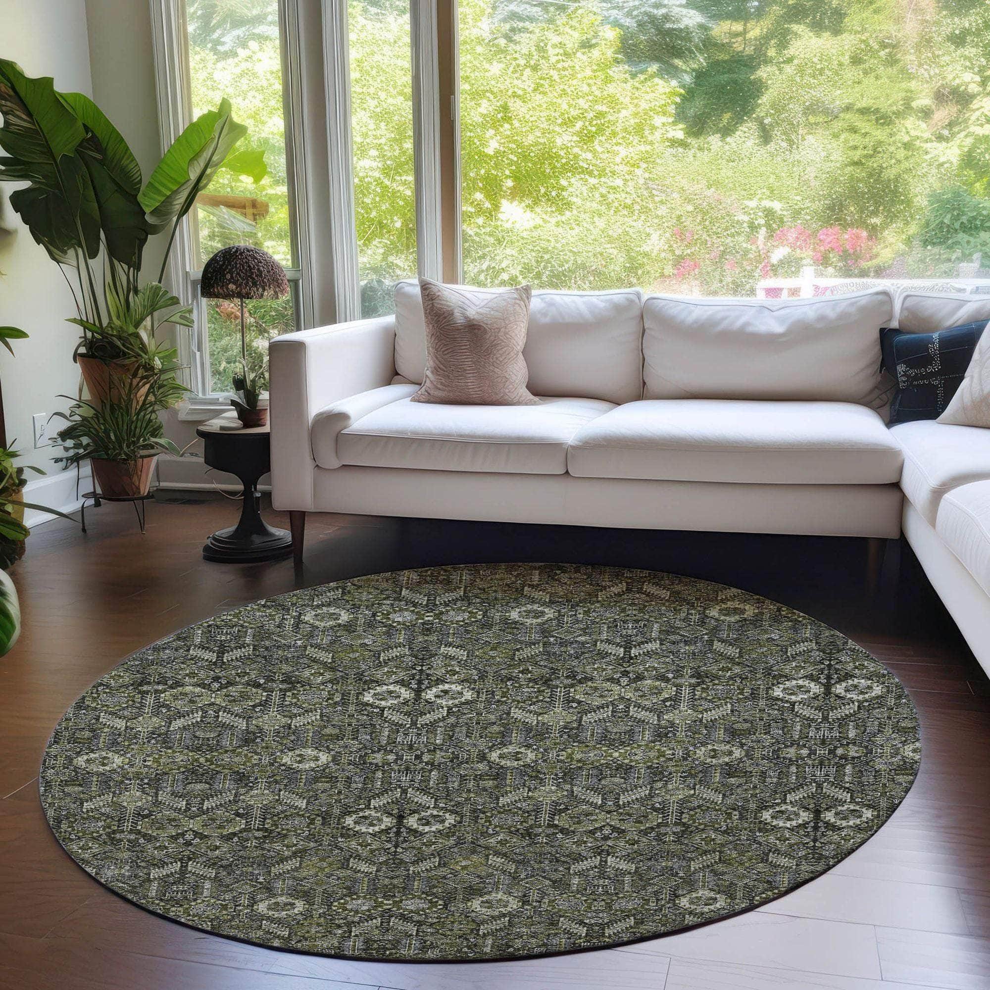 Machine Made ACN574 Taupe Brown Rugs