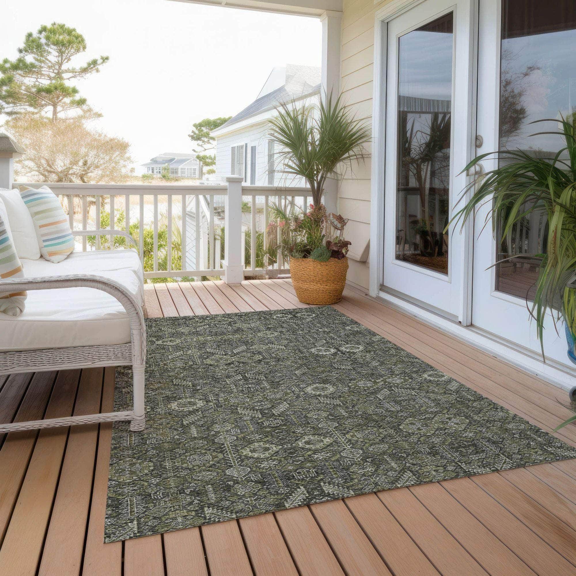 Machine Made ACN574 Taupe Brown Rugs