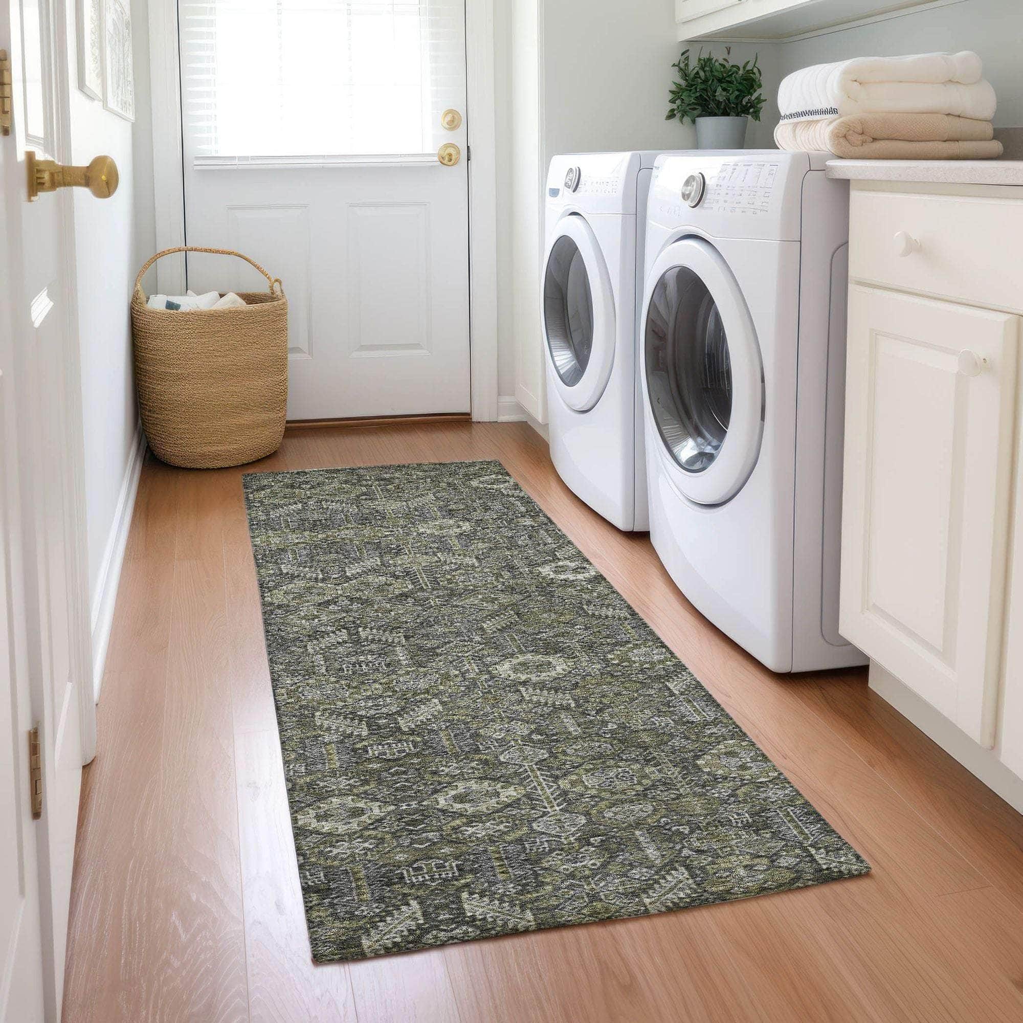 Machine Made ACN574 Taupe Brown Rugs