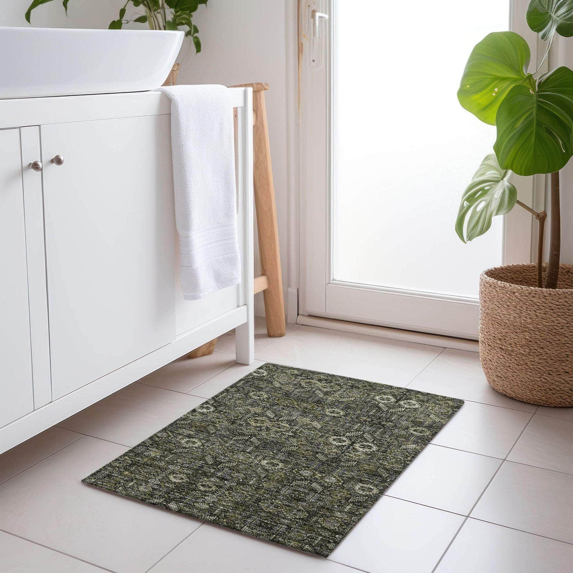 Machine Made ACN574 Taupe Brown Rugs