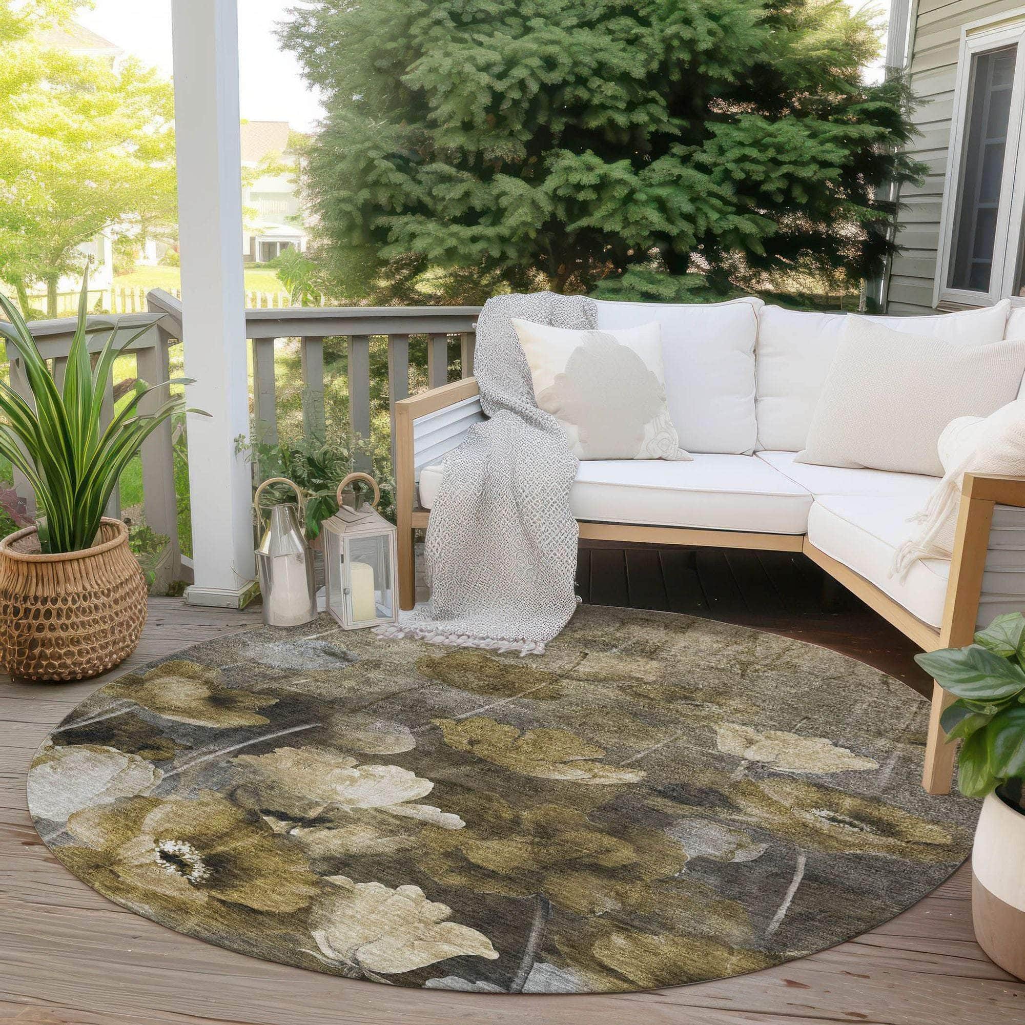 Machine Made ACN613 Taupe Brown Rugs