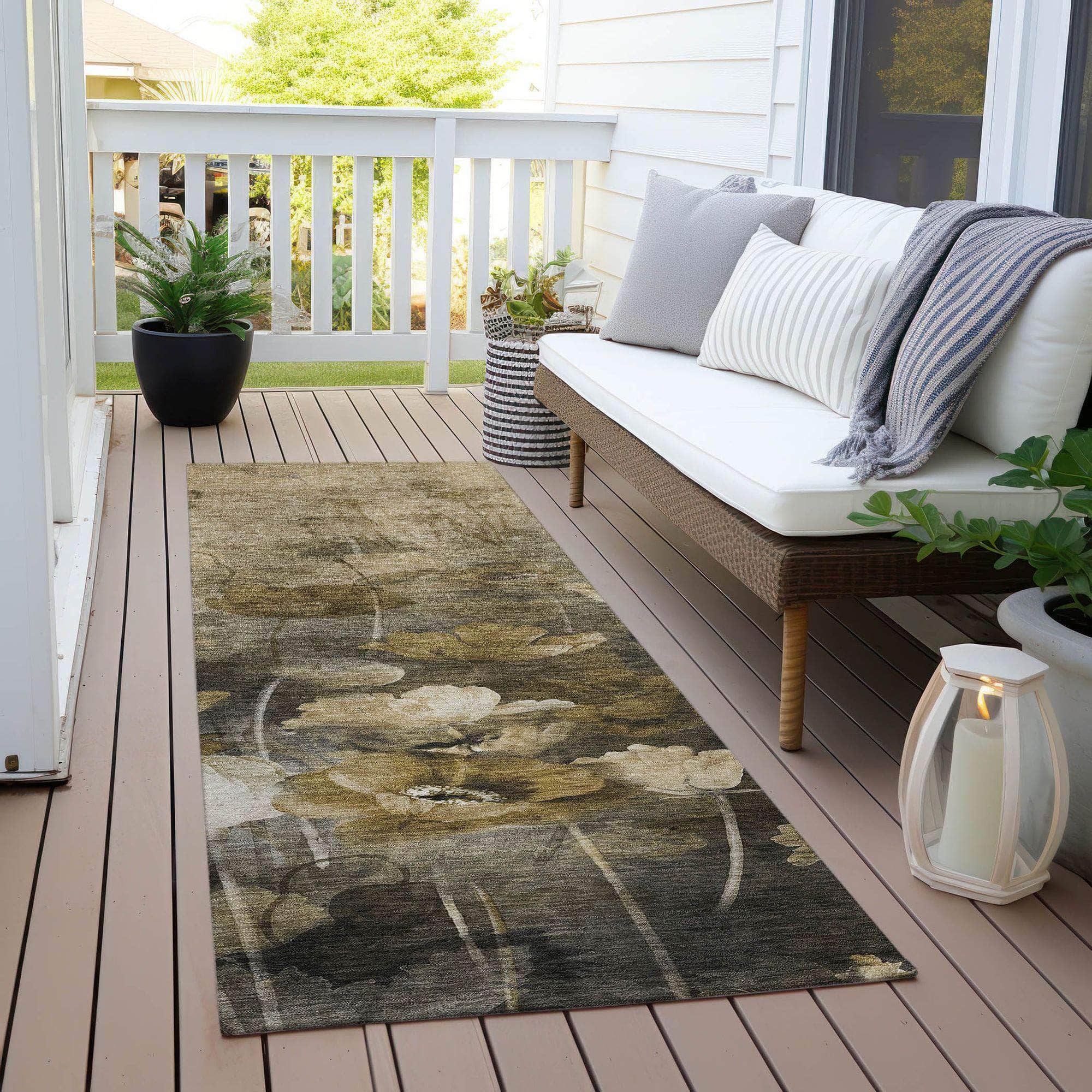Machine Made ACN613 Taupe Brown Rugs