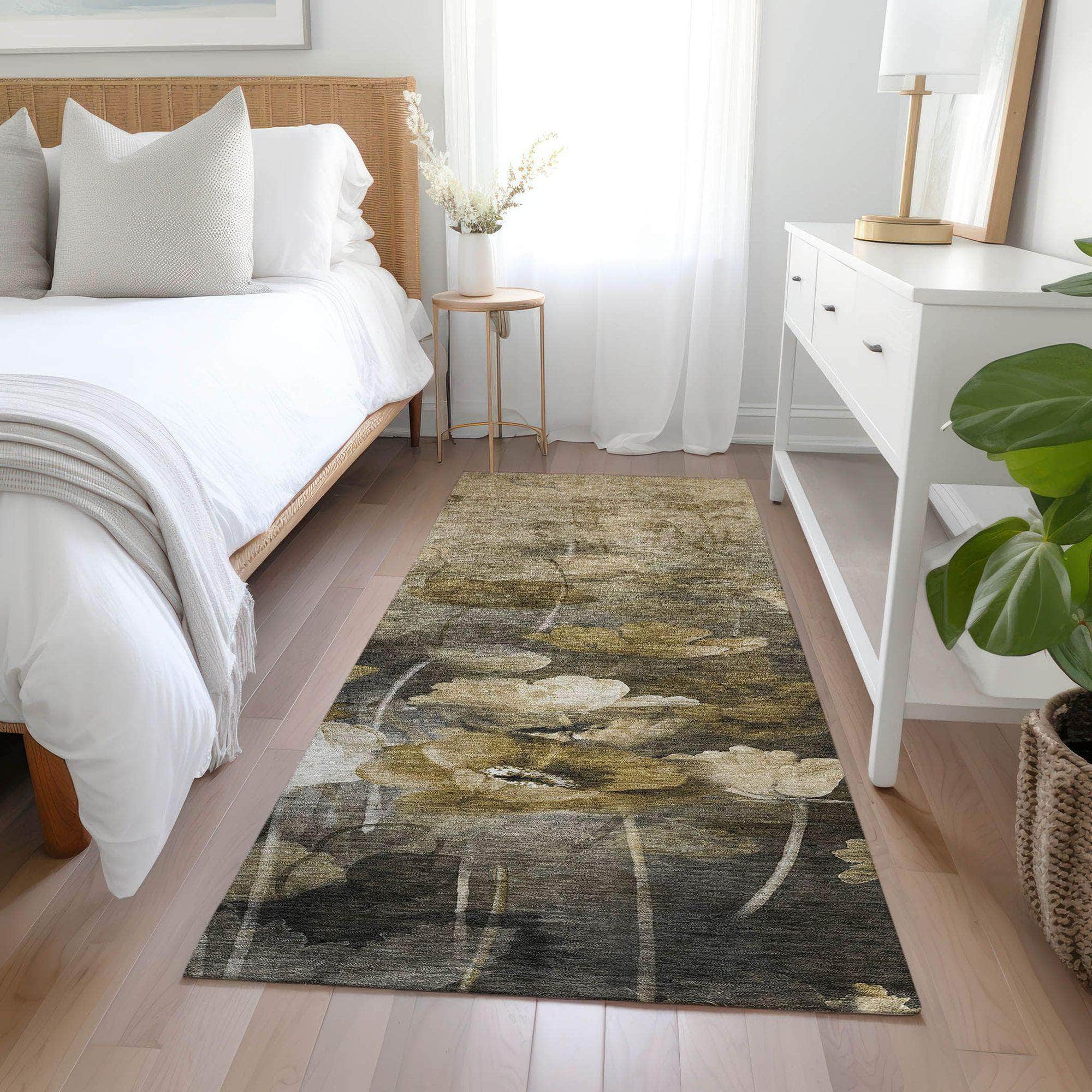 Machine Made ACN613 Taupe Brown Rugs