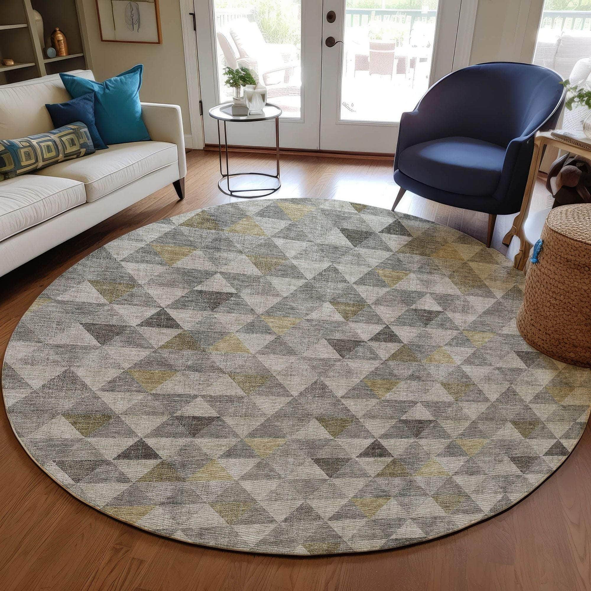 Machine Made ACN612 Taupe Brown Rugs