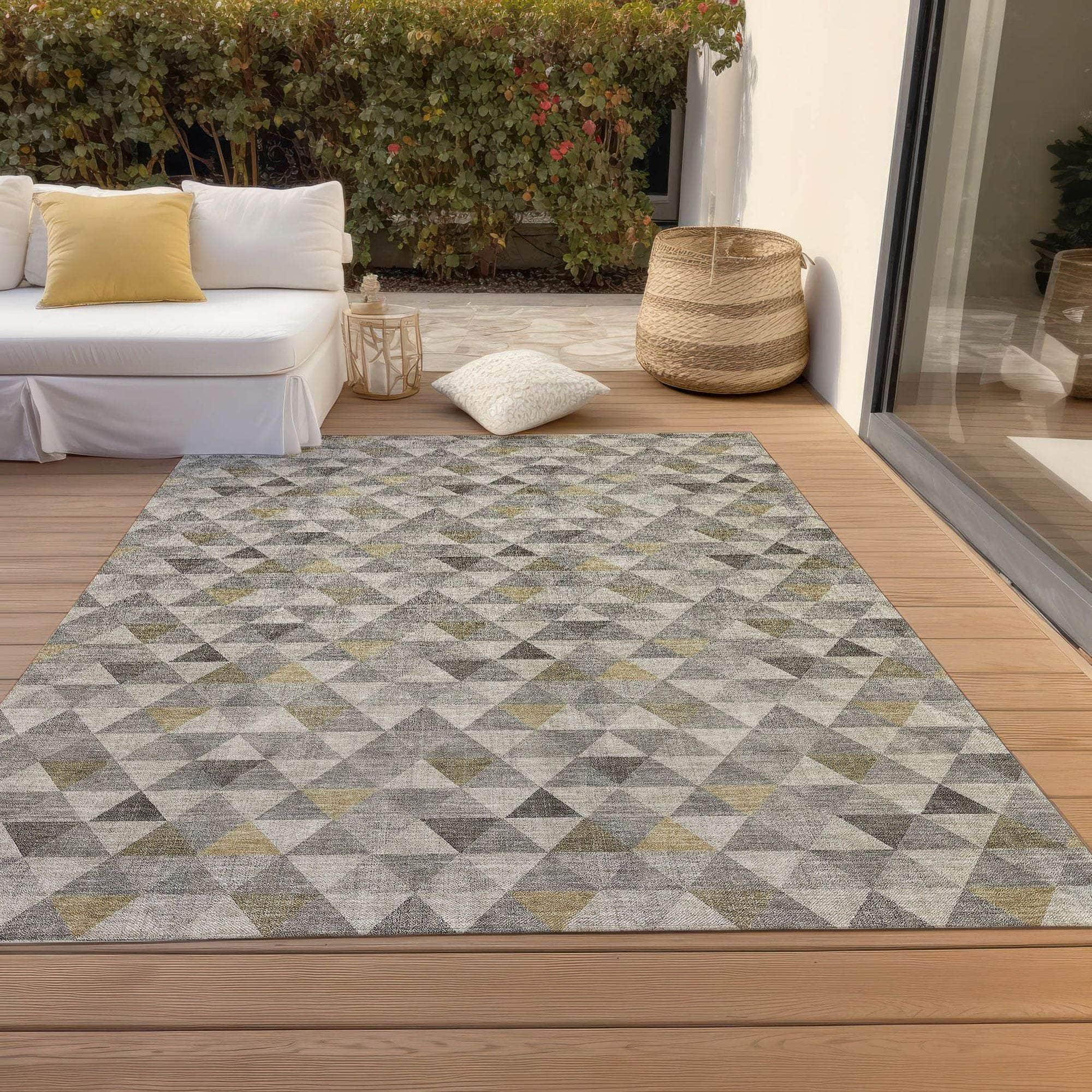 Machine Made ACN612 Taupe Brown Rugs