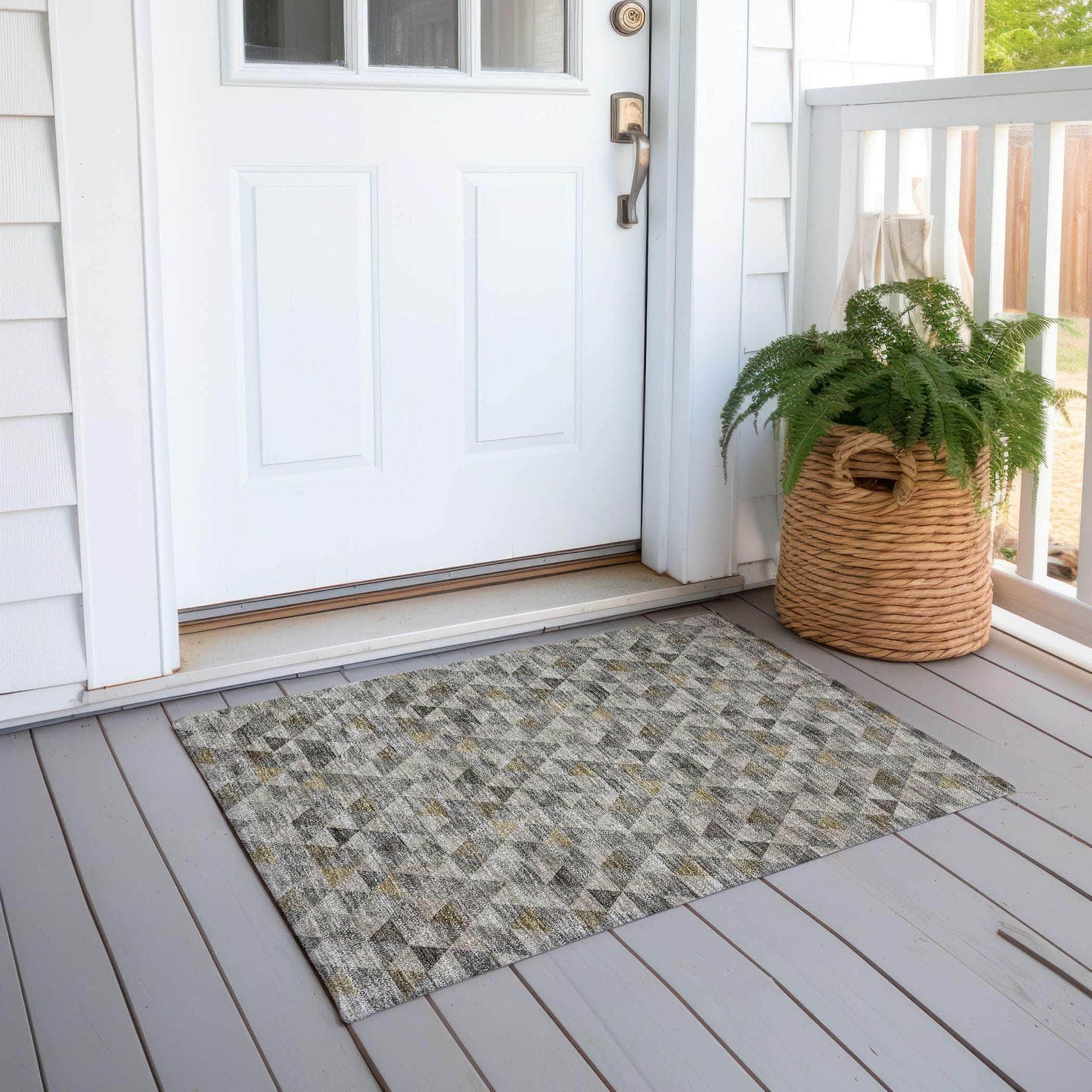 Machine Made ACN612 Taupe Brown Rugs
